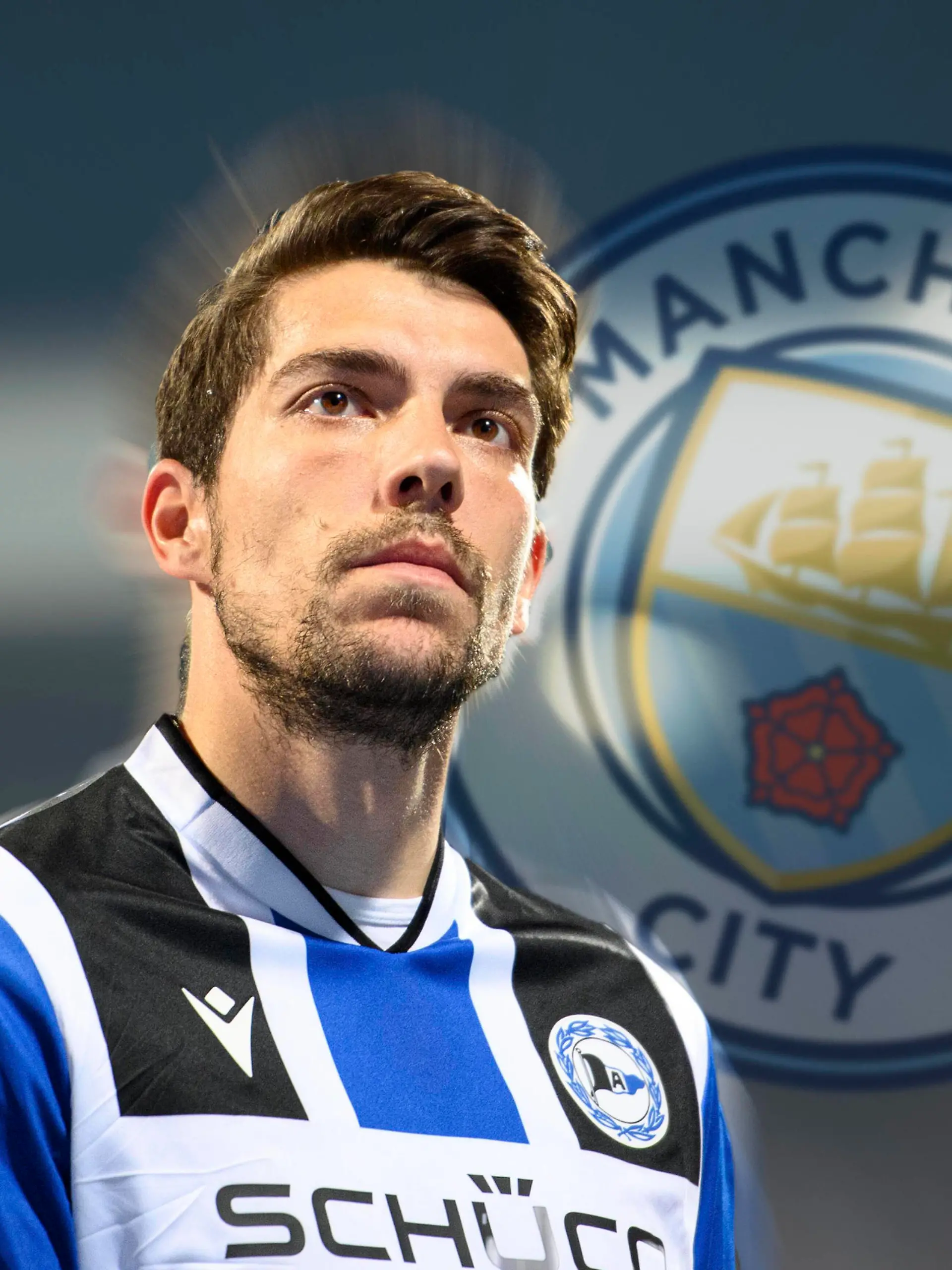 FOTOMONTAGE: Torwart Stefan ORTEGA vor Wechsel zu Manchester City. Torwart Stefan ORTEGA BI enttaeuscht nach dem Spiel, Fussball 1. Bundesliga, 33.Spieltag, VfL Bochum BO - Arminia Bielefeld BI 2:1, am 06.05.2022 in Bochum/Deutschland. DFL regulations prohibit any use of photographs as image sequences and/or quasi-video  *** PHOTOMONTAGE Goalkeeper Stefan ORTEGA before transfer to Manchester City Goalkeeper Stefan ORTEGA BI disappointed after the game, Football 1 Bundesliga, 33 Matchday, VfL Bochum BO Arminia Bielefeld BI 2 1, on 06 05 2022 in Bochum Germany DFL regulations prohibit any use of photographs as image sequences and or quasi video  