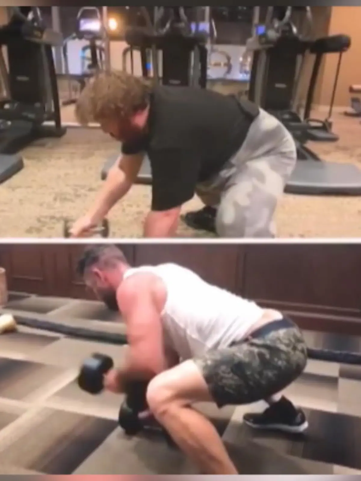 Bild zu: "Jack Black parodiert Chris Hemsworth beim Workout"
