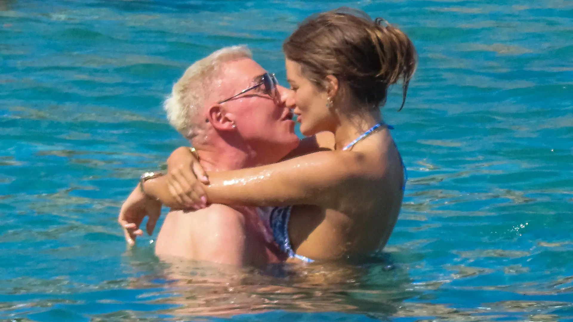 EXCLUSIVE: German musician H.P. Baxxter, 59, and his young girlfriend, known only as Sara, 22, looking stunning in a blue leopard bikini, enjoy their vacation on Mykonos. Baxxter is the frontman for German techno band Scooter.
19 Jul 2023
Pictured: Baxxter, Sara.
Photo credit: A LONE WOLF / MEGA

TheMegaAgency.com
+1 888 505 6342