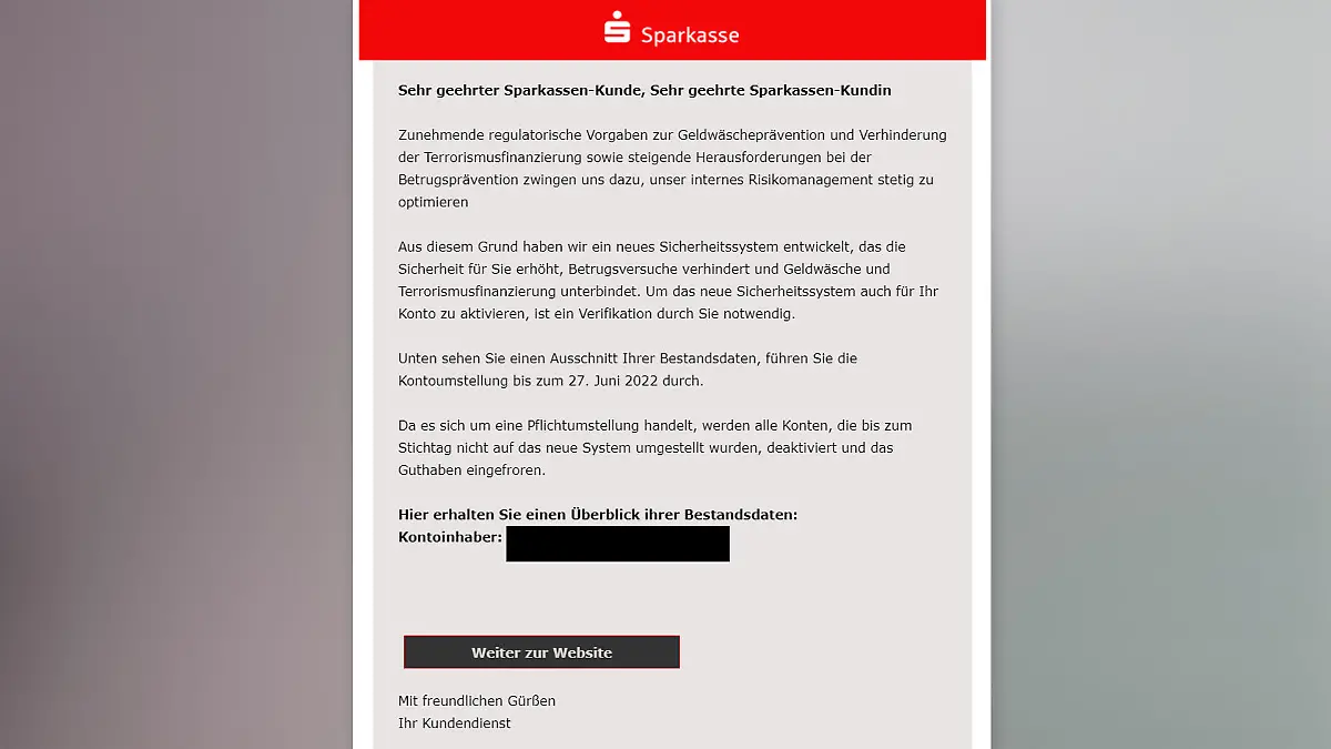 Phishing-Radar der Verbraucherzentrale NRW