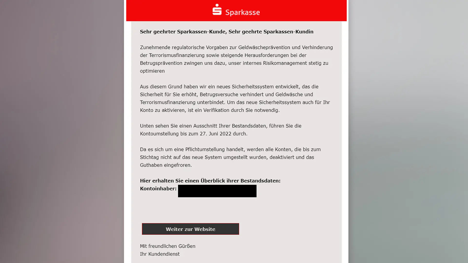 Phishing-Radar der Verbraucherzentrale NRW