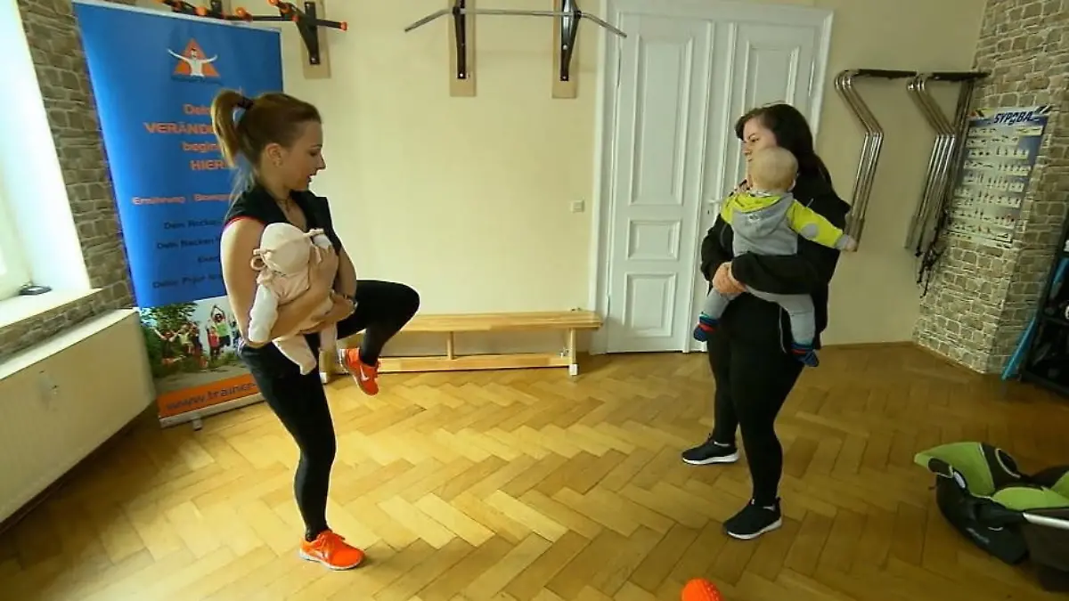 Dolores sagt ihren Übergewicht den Kampf an Fitness mit Kind