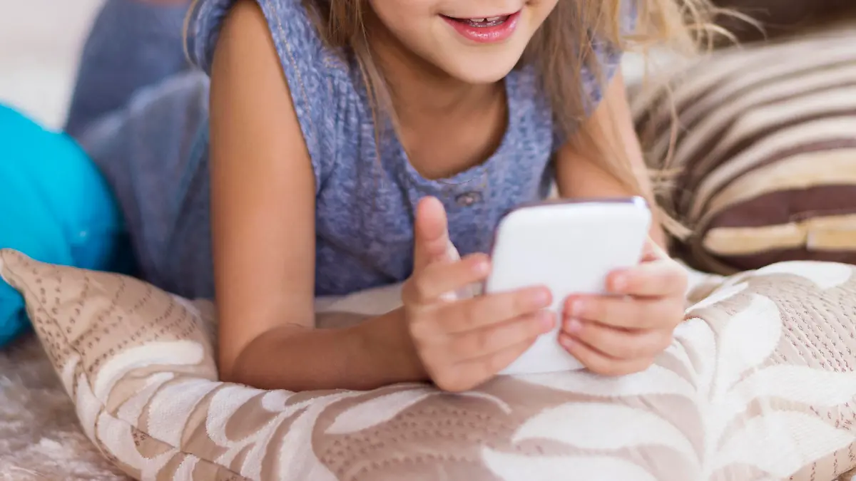 Girl affectionated by a smart phone