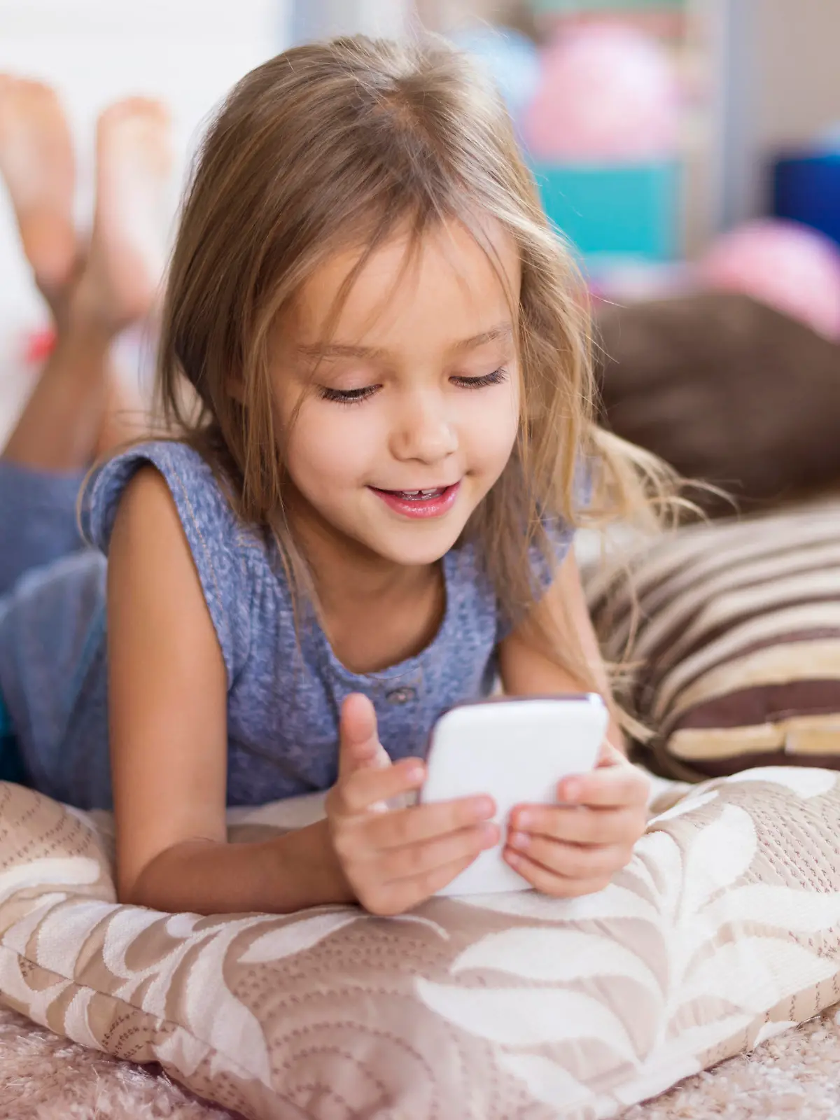 Girl affectionated by a smart phone