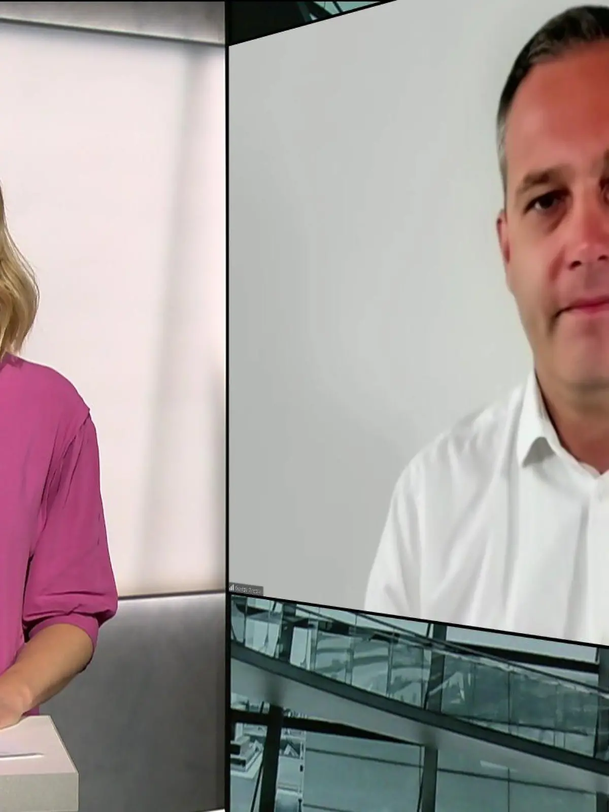 Nele Balgo spricht mit Gustav Gressel