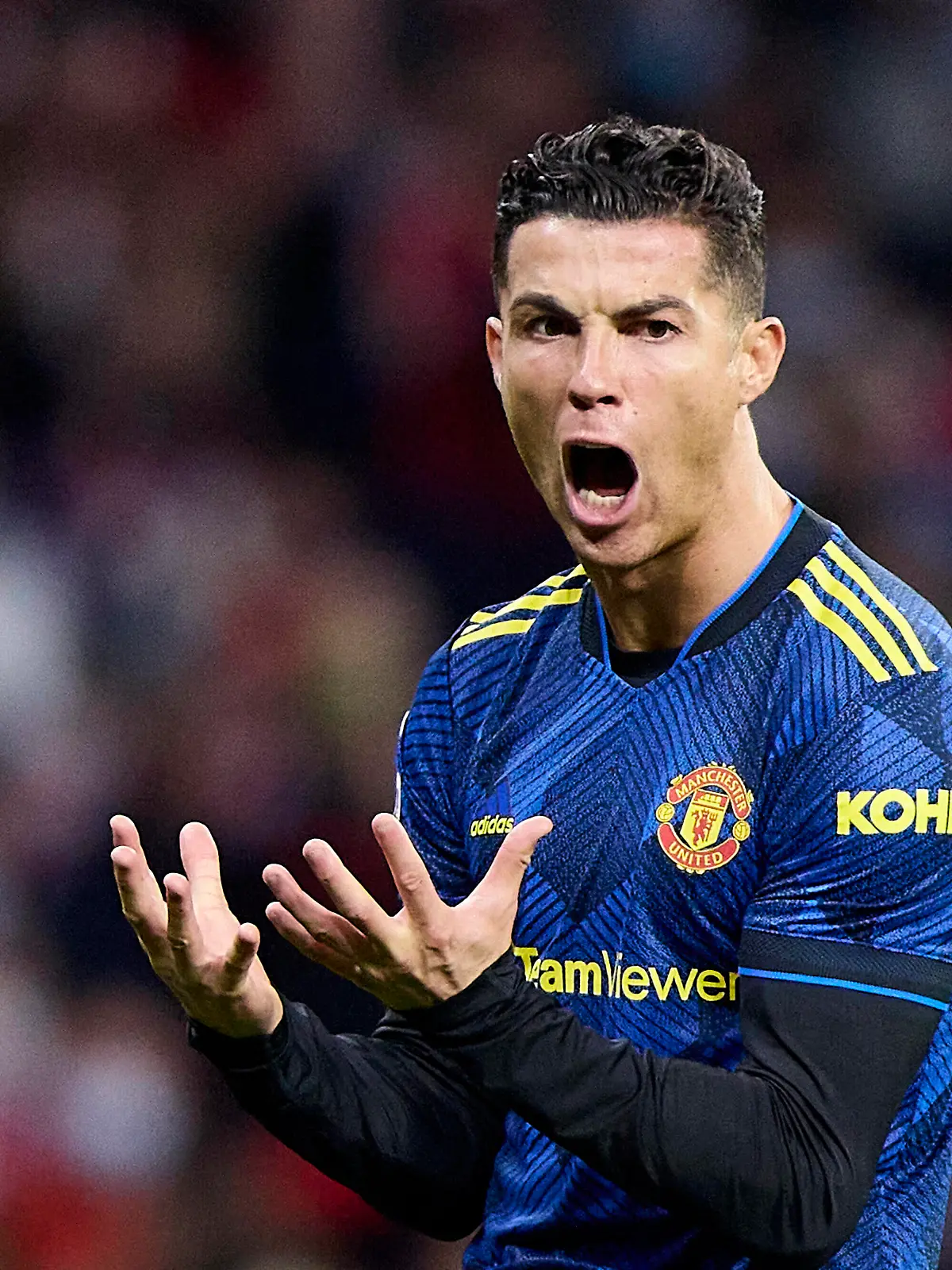  February 23, 2022, Madrid, Madrid, Spain: CRISTIANO RONALDO of Manchester United, ManU lamenting during the Champions League football match between Atletico de Madrid and Manchester United at Wanda Metropolitano Stadium in Madrid, Spain, February 23, 2022 Madrid Spain - ZUMAa206 20220223_zsp_a206_072 Copyright: xRubenxAlbarranx