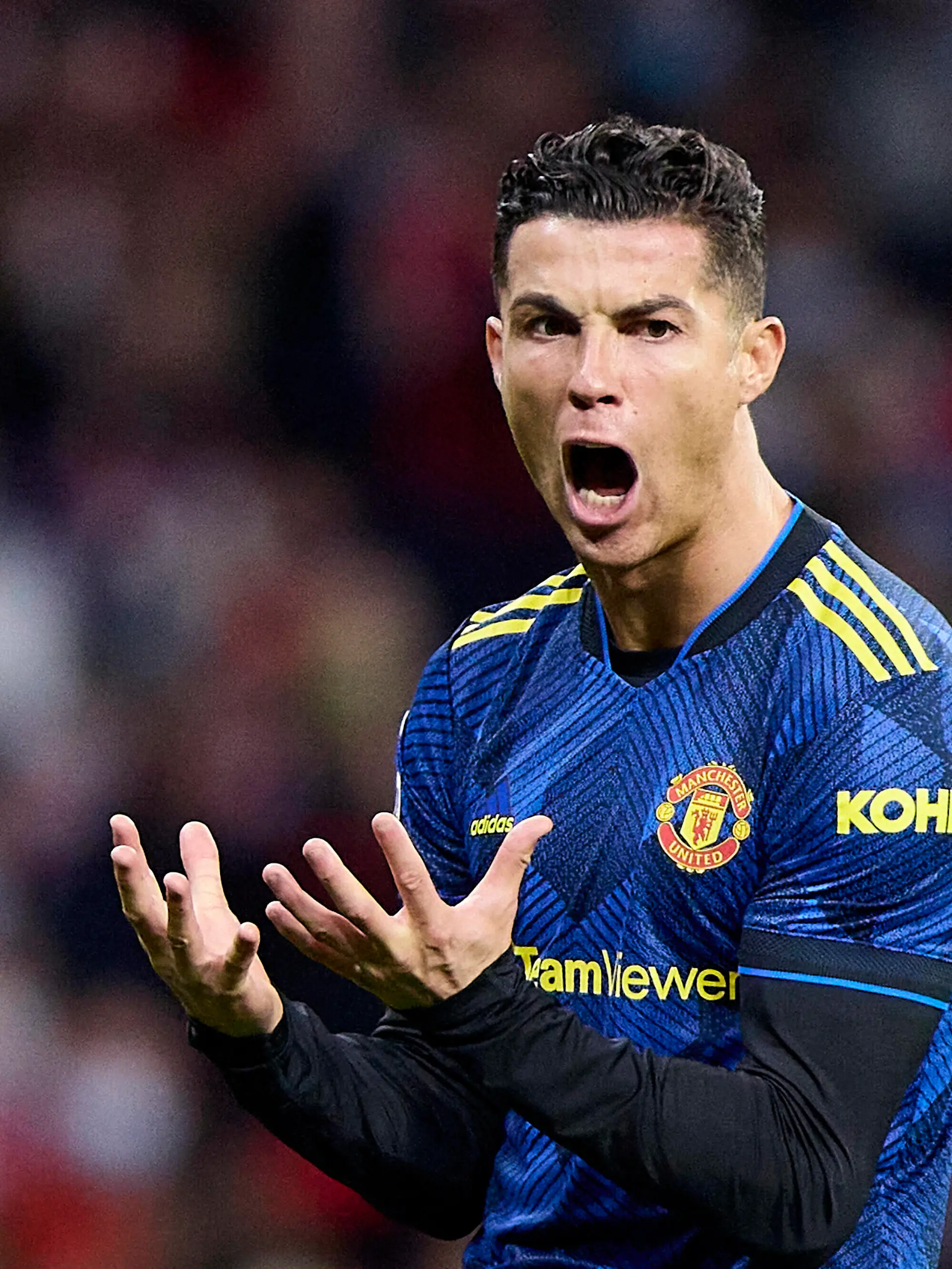  February 23, 2022, Madrid, Madrid, Spain: CRISTIANO RONALDO of Manchester United, ManU lamenting during the Champions League football match between Atletico de Madrid and Manchester United at Wanda Metropolitano Stadium in Madrid, Spain, February 23, 2022 Madrid Spain - ZUMAa206 20220223_zsp_a206_072 Copyright: xRubenxAlbarranx