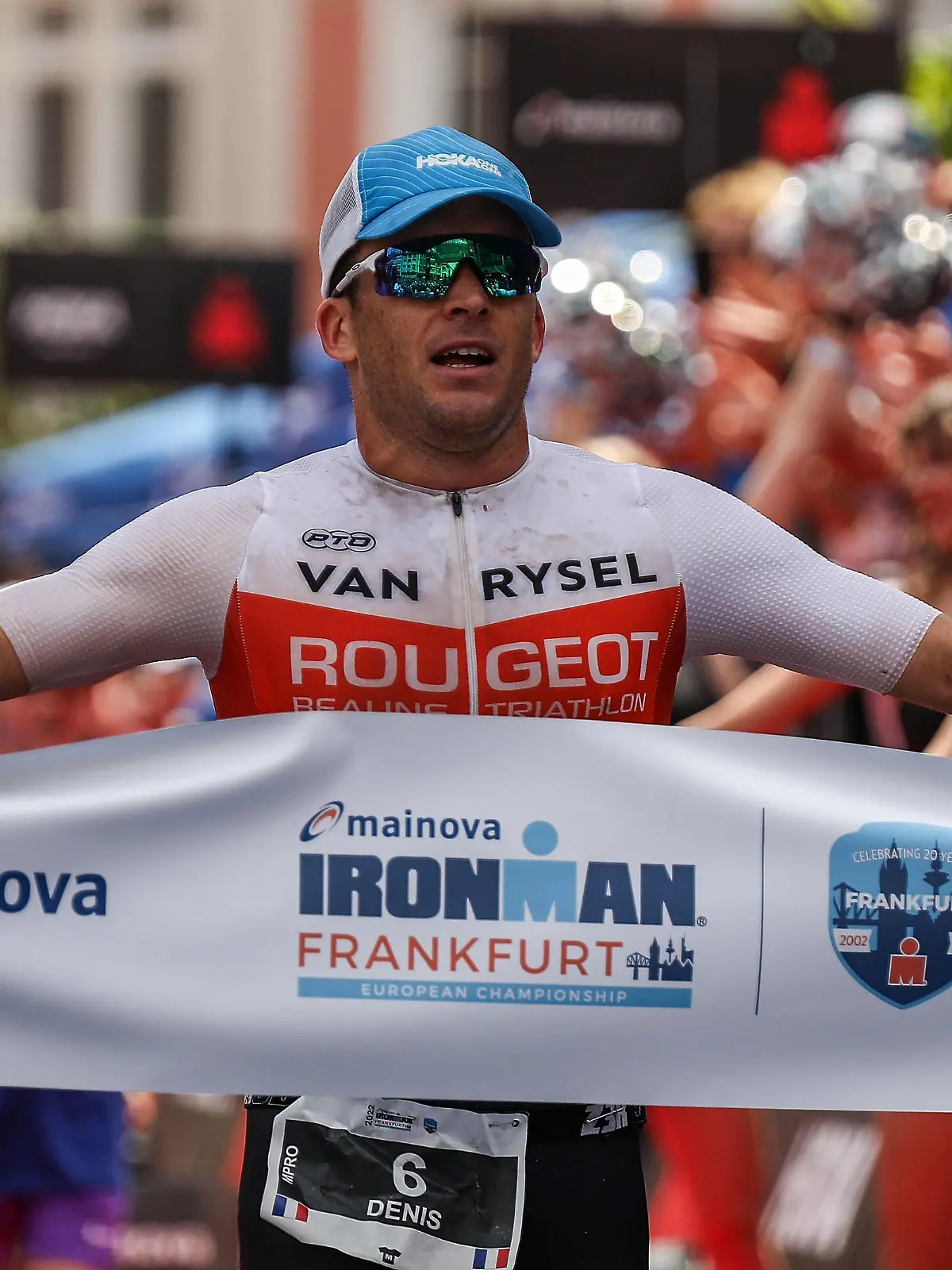  26.06.2022, xmkx, Triathlon Mainova Ironman European Championship, EM, Europameisterschaft Frankfurt , v.l. Sieger Denis Chevrot Hessen Hessen Deutschland DEU *** 26 06 2022, xmkx, Triathlon Mainova Ironman European Championship Frankfurt , v l winner Denis Chevrot Hesse Hessen Germany DEU