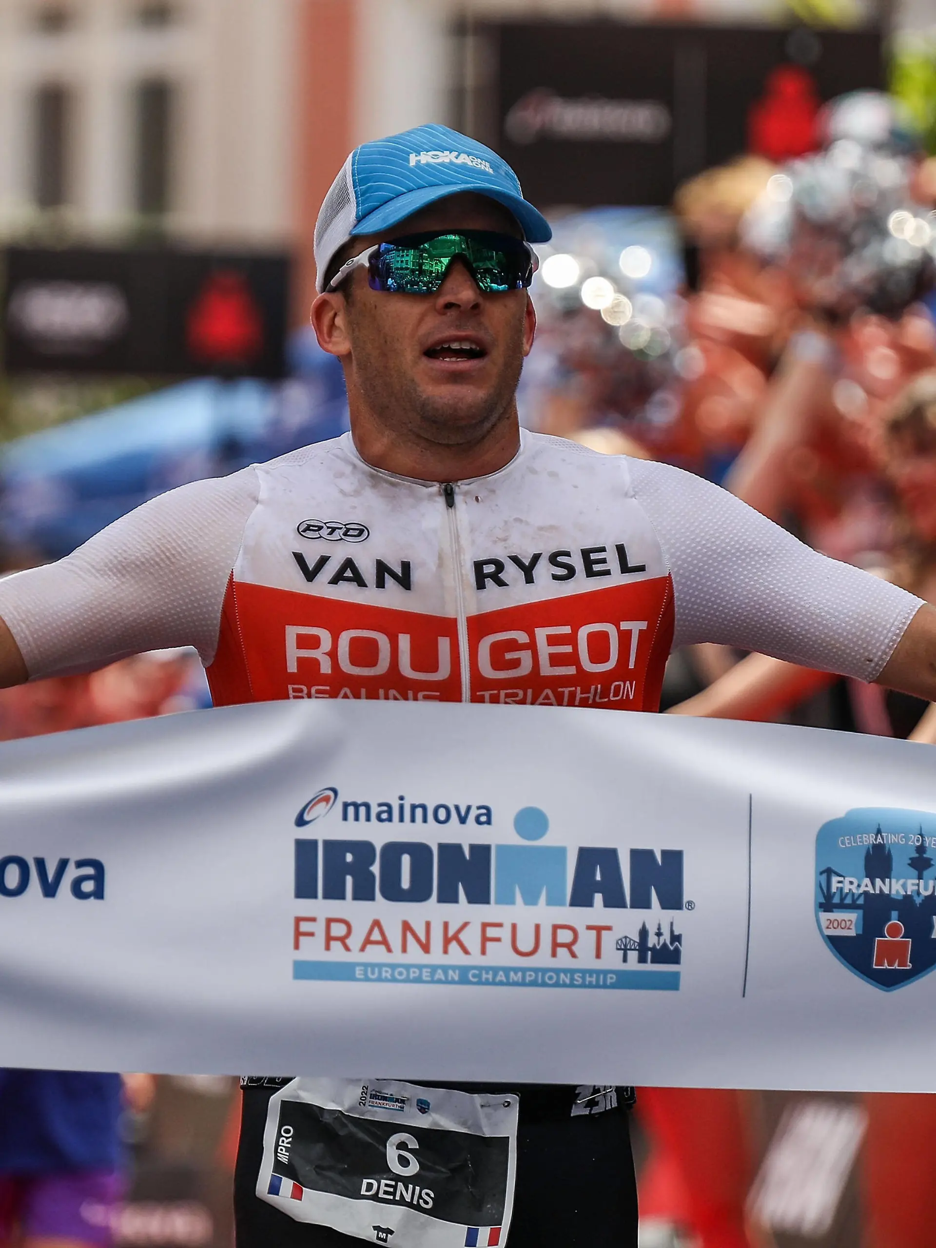  26.06.2022, xmkx, Triathlon Mainova Ironman European Championship, EM, Europameisterschaft Frankfurt , v.l. Sieger Denis Chevrot Hessen Hessen Deutschland DEU *** 26 06 2022, xmkx, Triathlon Mainova Ironman European Championship Frankfurt , v l winner Denis Chevrot Hesse Hessen Germany DEU