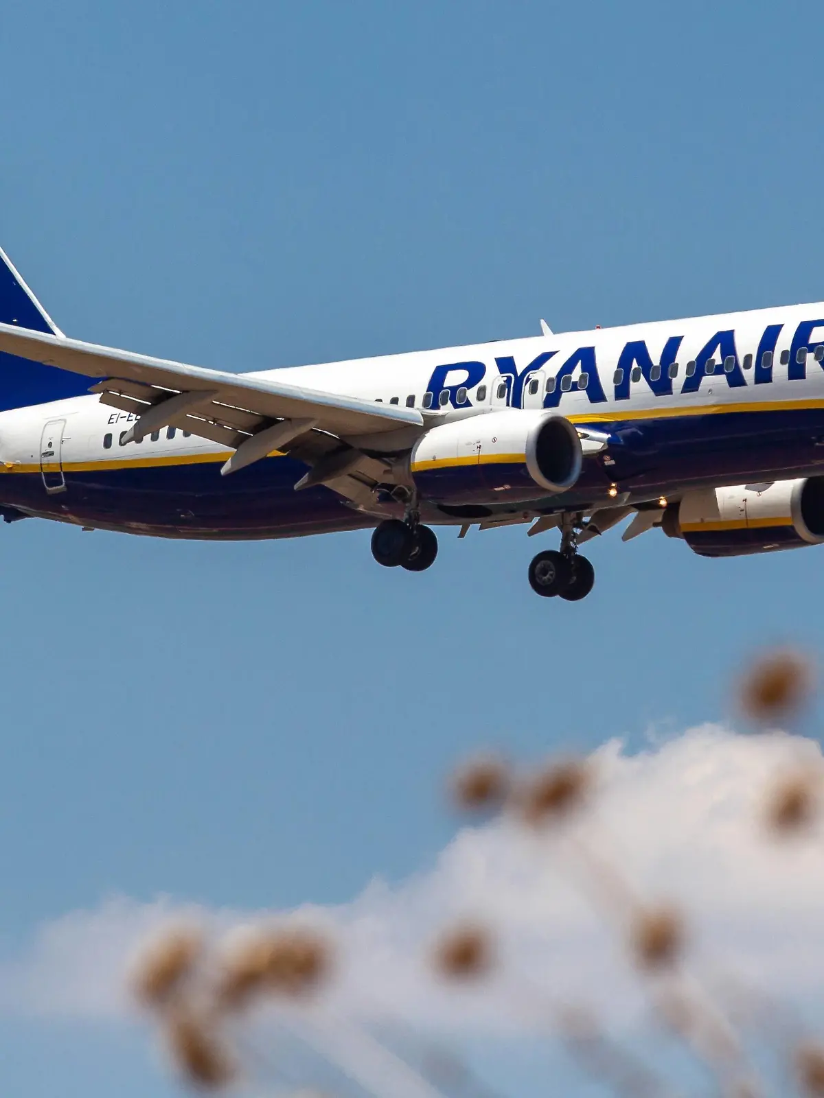  July 15, 2019 - Athina, Attica, Greece - Ryanair Boeing 737-800 aircraft landing at Athens International Airport AIA Eleftherios Venizelos ATH LGAV during a summer blue sky day. The airplane has 2 CFM56-7 jet engines and the registration EI-EBS. Ryanair FR RYR is the largest low-cost budget carrier in Europe with HQ in Ireland. The airline expects arrivals of the new modern Boeing 737 MAX in the future. Athina Greece PUBLICATIONxINxGERxSUIxAUTxONLY - ZUMAn230 20190715_zaa_n230_554 Copyright: xNicolasxEconomoux