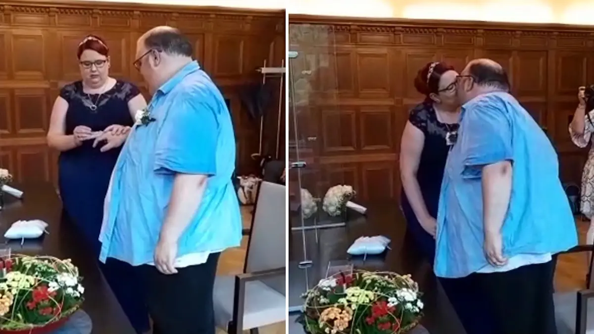Auf diesen Moment haben alle gewartet! Annika und Ingo tauschen die Ringe und geben sich den obligatorischen Kuss.