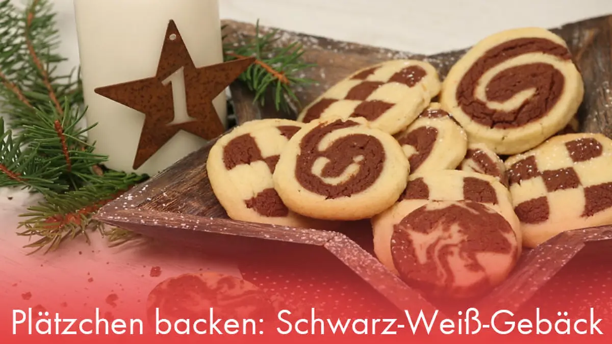 Plätzchen backen: Schwarz-Weiß-Gebäck Leckeres Rezept für die Adventszeit
