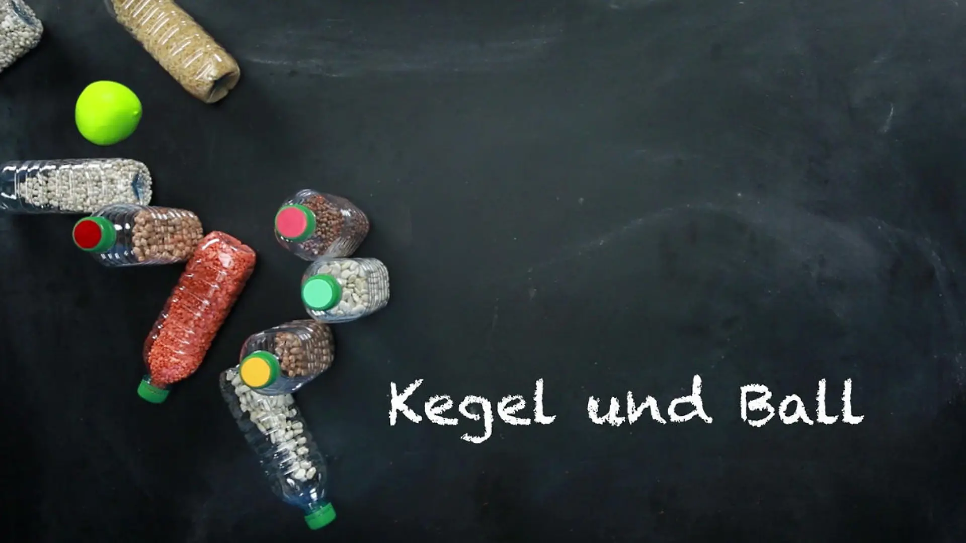 Kegelspiel basteln: Alle Neune mit Flaschen und Ball Do-it-yourself