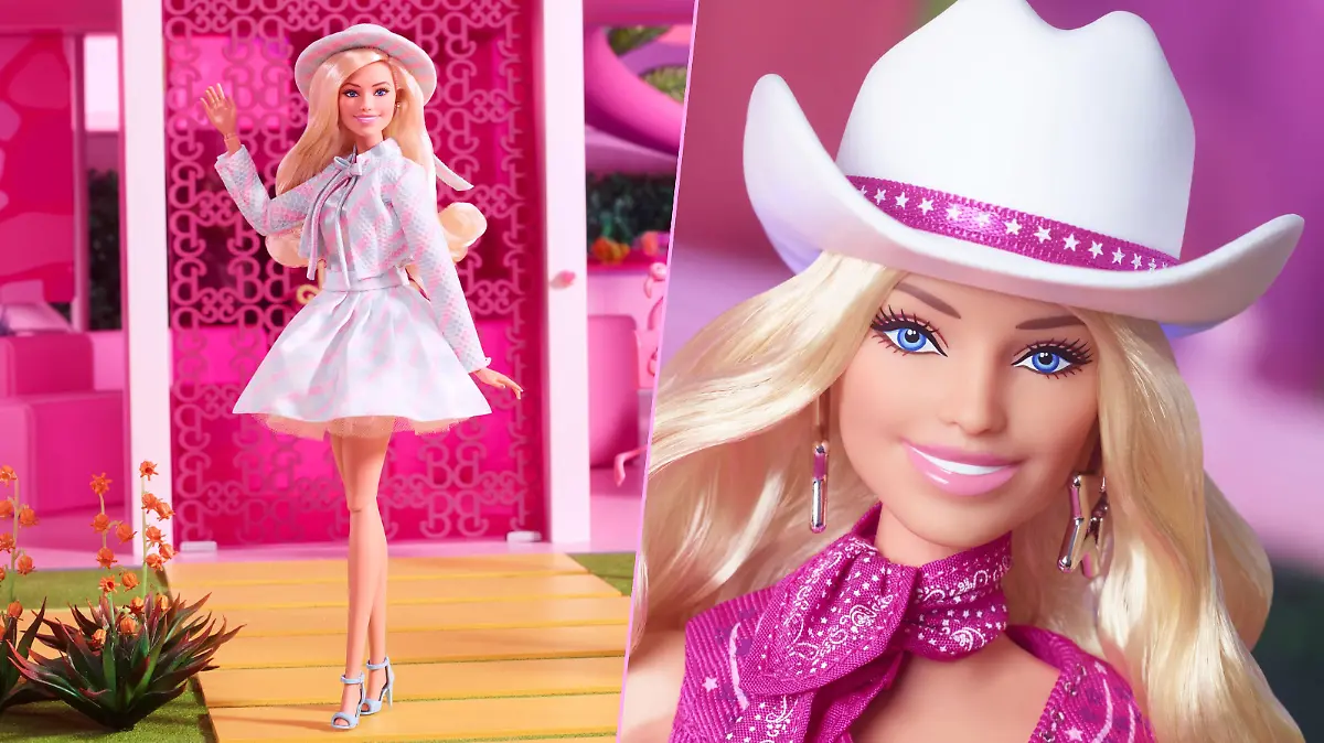 Margot Robbie als Barbie von Mattel in Western-Outfit.