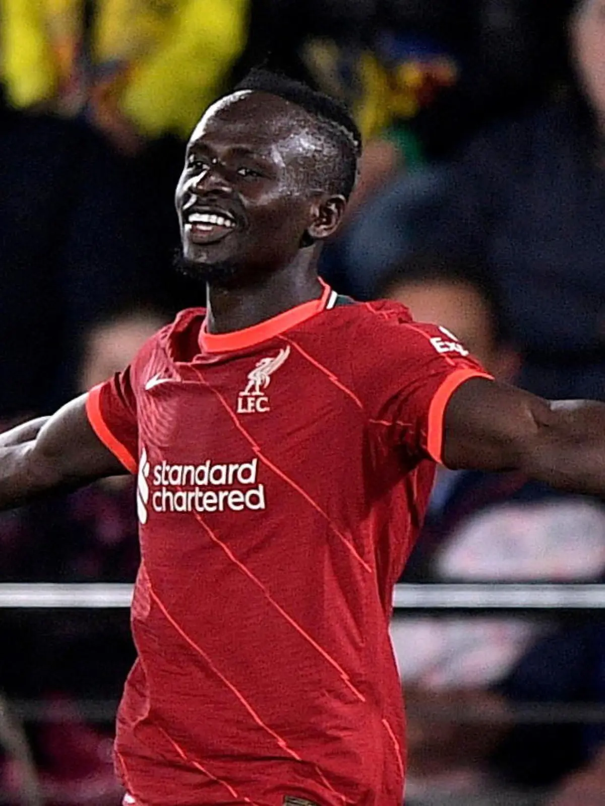FILE PHOTO: Soccer Football - Champions League - Semi Final - Second Leg - Villarreal v Liverpool - Estadio de la Ceramica, Villarreal, Spain - May 3, 2022 Liverpool's Sadio Mane celebrates scoring their third goal REUTERS/Pablo Morano/File Photo