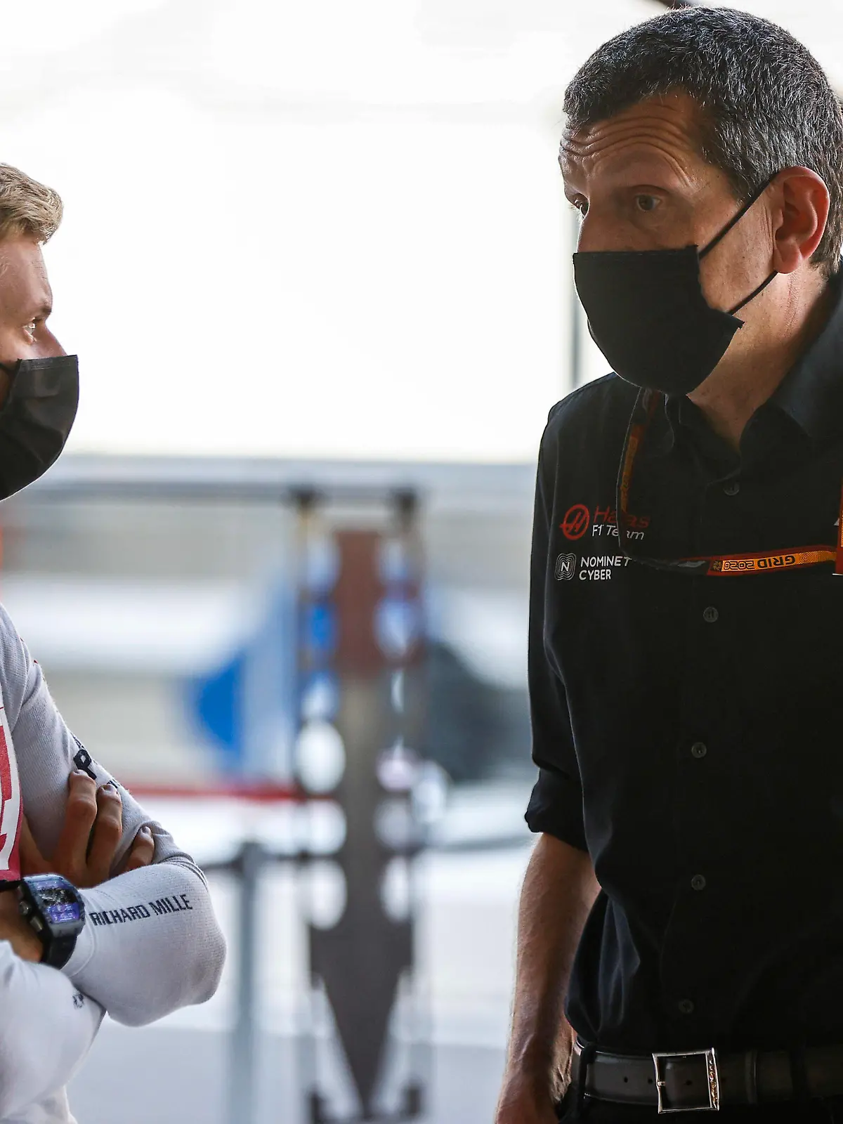  2020 Abu Dhabi GP YAS MARINA CIRCUIT, UNITED ARAB EMIRATES - DECEMBER 10: Mick Schumacher, Haas F1, with Guenther Steiner, Team Principal, Haas F1 during the Abu Dhabi GP at Yas Marina Circuit on Thursday December 10, 2020 in Abu Dhabi, United Arab Emirates. Photo by Andy Hone / LAT Images Images PUBLICATIONxINxGERxSUIxAUTxHUNxONLY GP2017_091724_ONZ1549