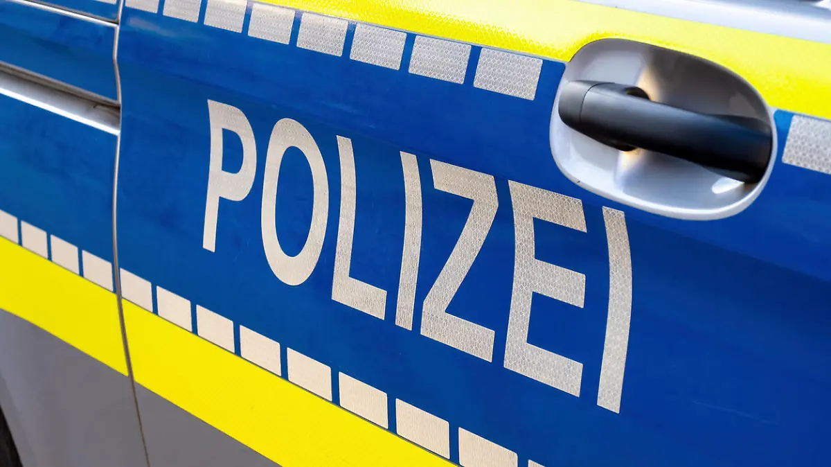 Polizei sign on a German police car