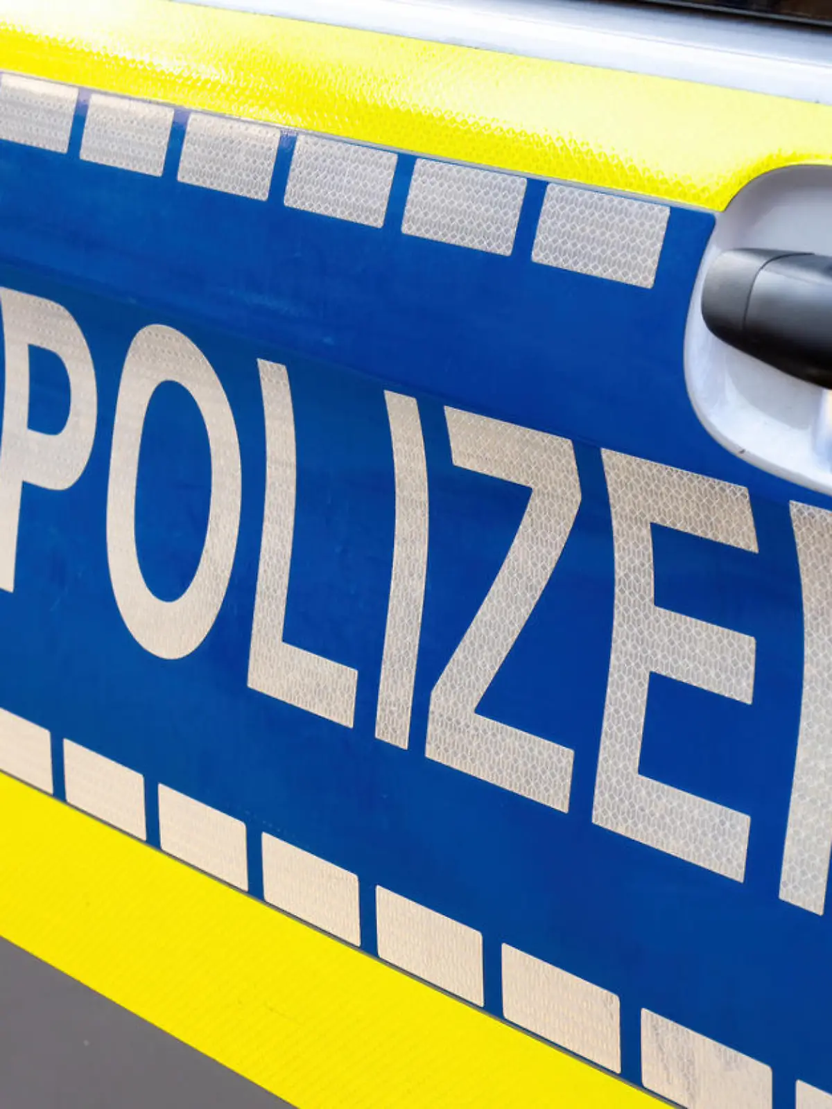 Polizei sign on a German police car