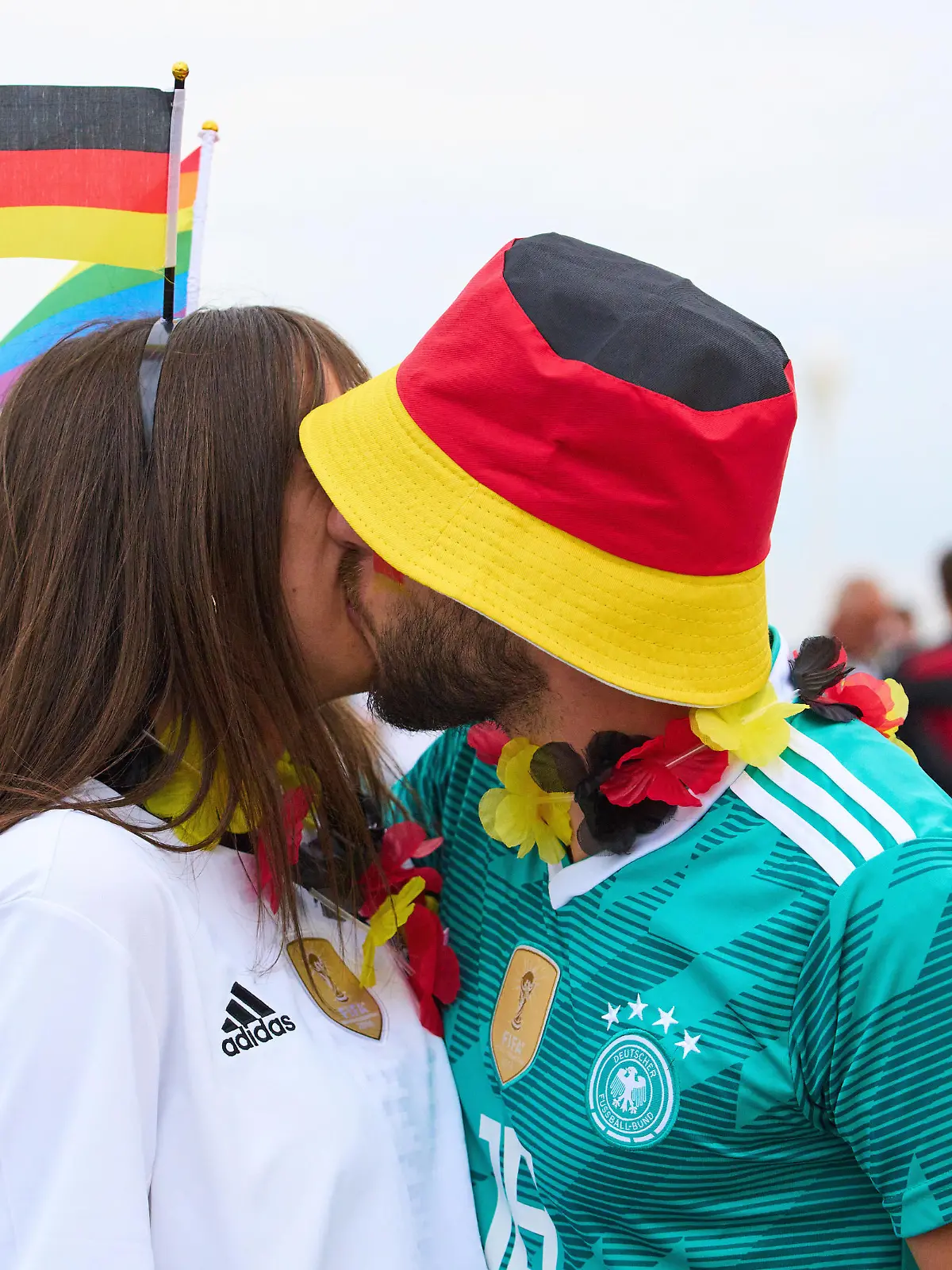 German fans visit the Group F match GERMANY - HUNGARY 2-2 at the football UEFA European Championships 2020 in Season 2020/2021 on June 23, 2021 in Munich, Germany. 