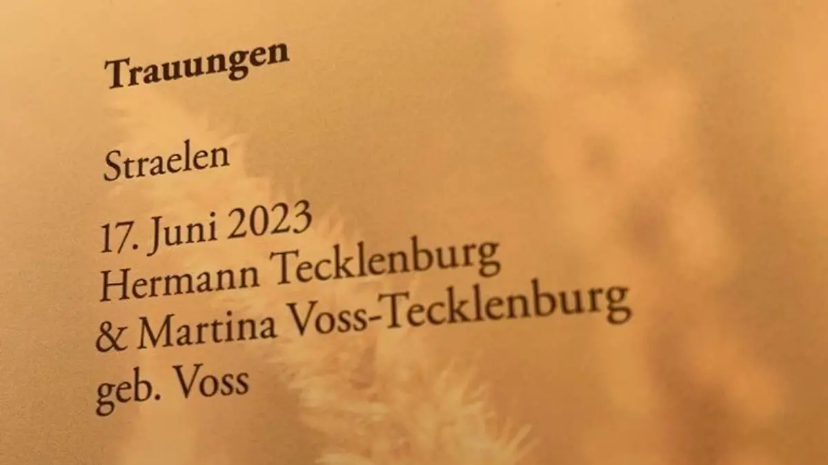 Martina Voss-Tecklenburg und Hermann Tecklenburg haben ihr Eheversprechen erneuert.