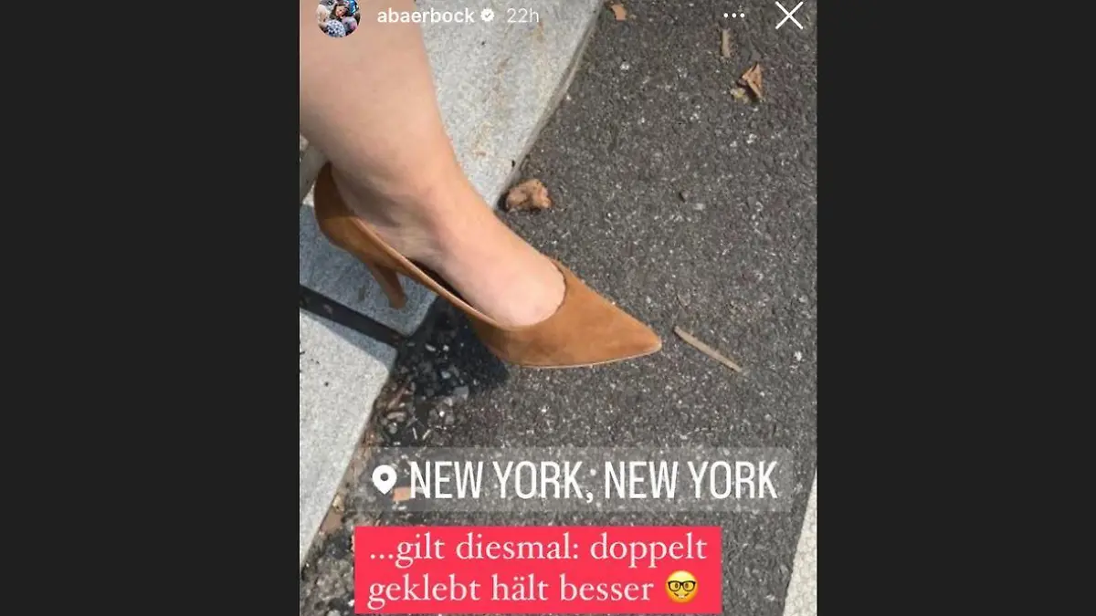 Doppelt geklebter Schuh von Annalena Baerbock.