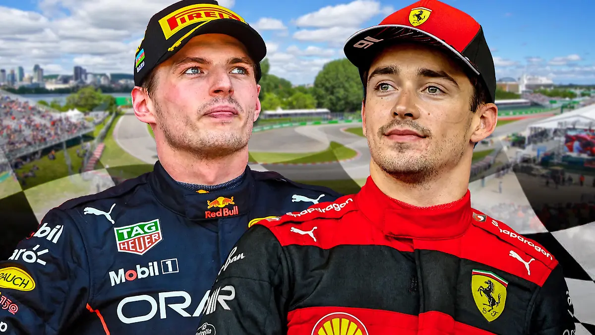 Max Verstappen (l.) und Charles Leclerc beim Kanada-GP