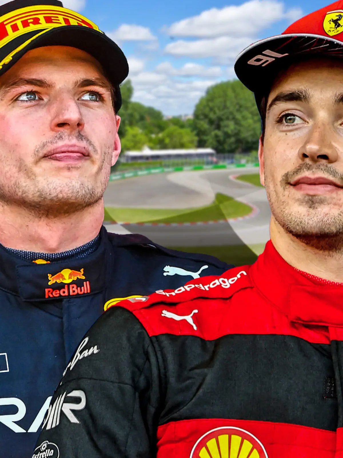 Max Verstappen (l.) und Charles Leclerc beim Kanada-GP