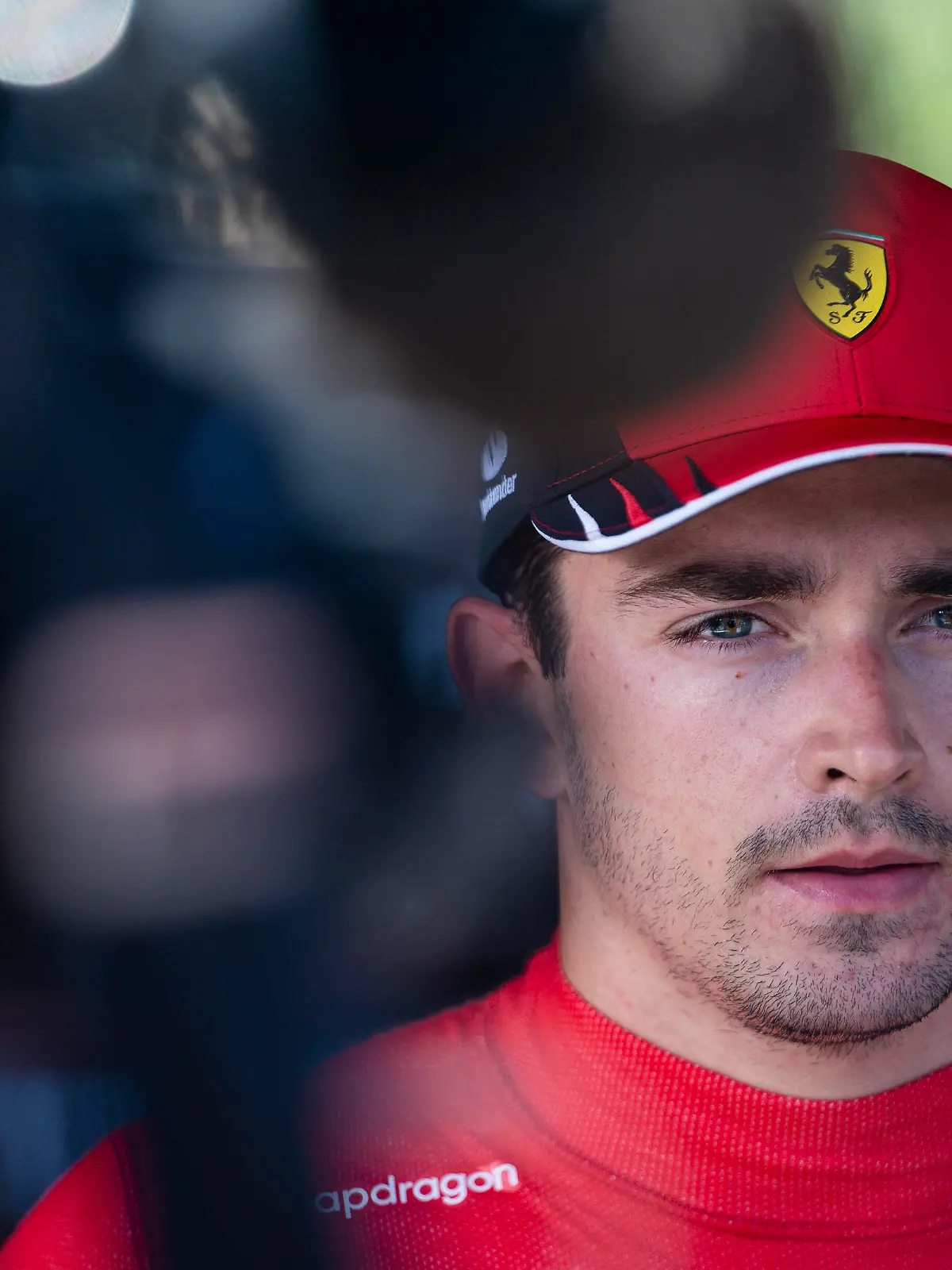  June 12, 2022, Baku, Azerbaijan: CHARLES LECLERC of Monaco and Scuderia Ferrari talks to the media after retiring from the 2022 FIA Formula 1 Azerbaijan Grand Prix at Baku City Circuit in Baku, Azerbaijan. Baku Azerbaijan - ZUMAg147 20220612_zap_g147_038 Copyright: xJamesxGasperottix