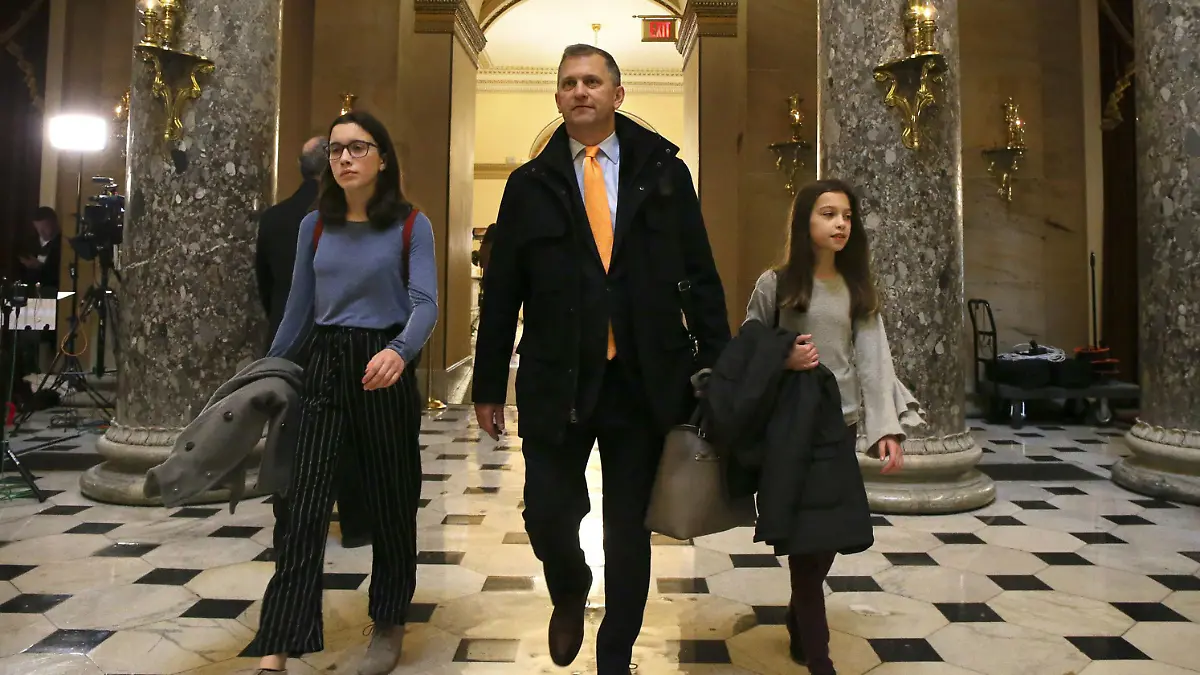 June 14, 2022: Congressman Sean Casten along with his daughters Gwen, 14, left, and Audrey, 11, walk through the U.S. Capitol Building on Jan. 4, 2019 in Washington. (Credit Image: © Stacey Wescott/Chicago Tribune/TNS via ZUMA Press Wire