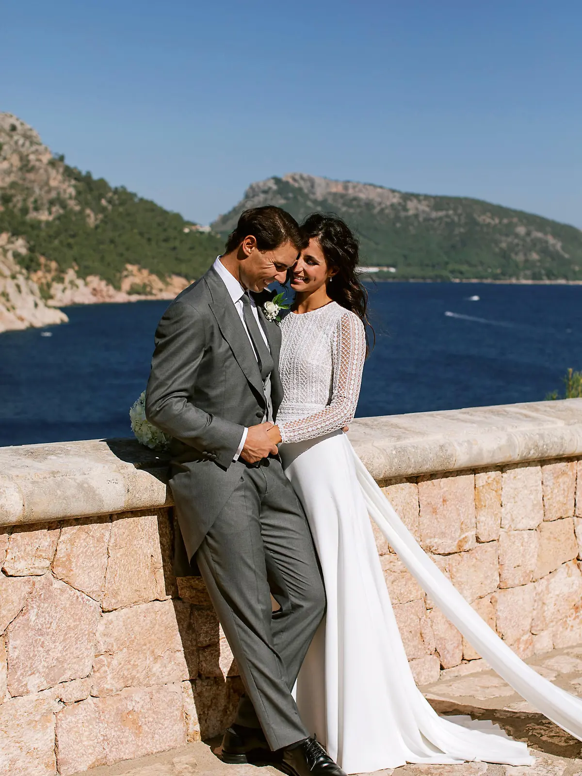 Rafael Nadal udn seine Frau  María Francisca Perelló bei ihrer Hochzeit auf Mallorca am 19. Oktober 2019.
