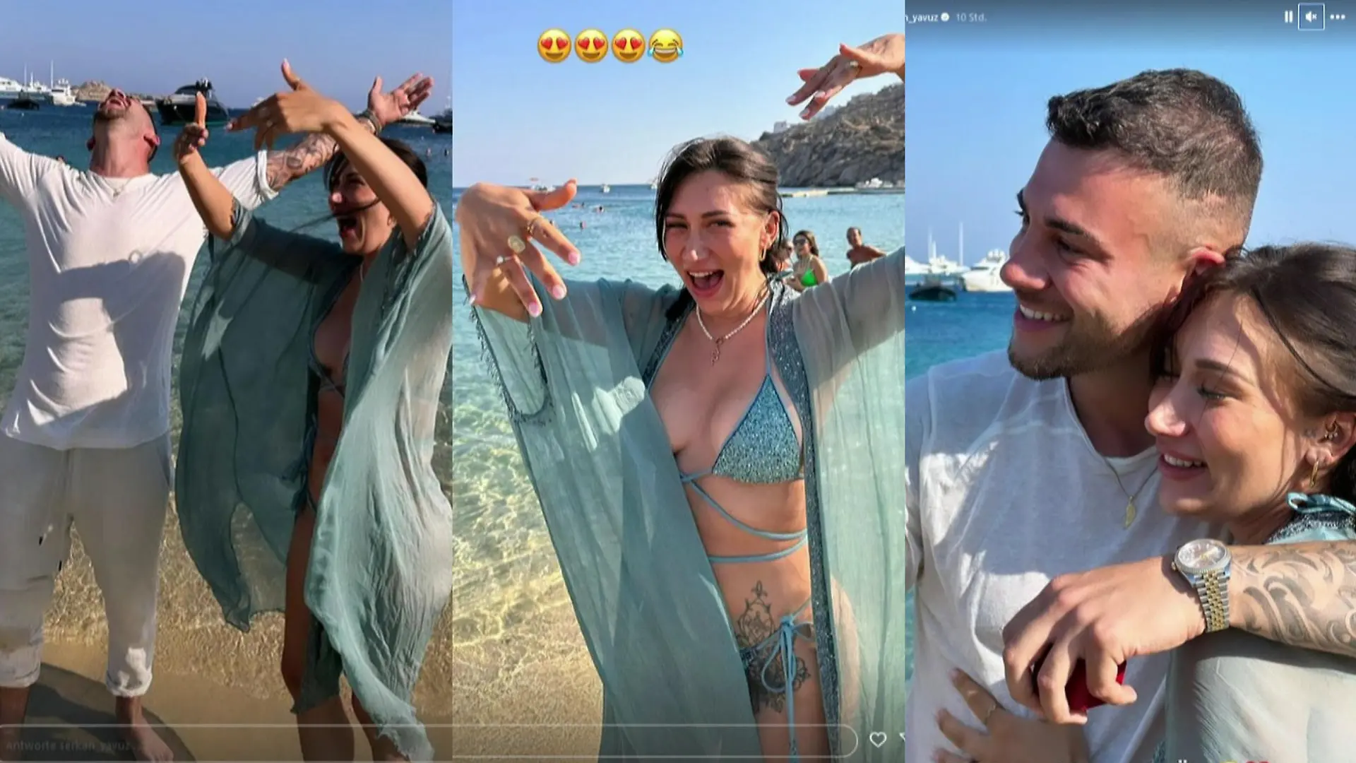 Nach dem Antrag zeigen sich Serkan Yavuz und Samira Klampfl überglücklich.