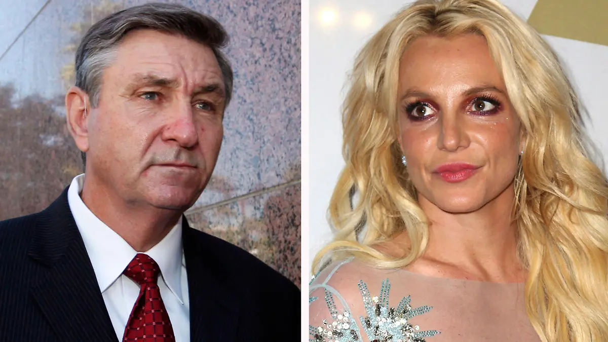 This combination photo shows Jamie Spears, left, father of Britney Spears, as he leaves the Stanley Mosk Courthouse on Oct. 24, 2012, in Los Angeles and Britney Spears at the Clive Davis and The Recording Academy Pre-Grammy Gala on Feb. 11, 2017, in Beverly Hills, Calif.. Britney Spears is asking a court to curb her father's control over her life and career. In documents filed Tuesday, Aug. 18, 2020, Spears asked that her father not return to the role of conservator of her person, which gave him power over her life decisions from 2008 until 2019, when he temporarily stepped aside.  (AP Photo)