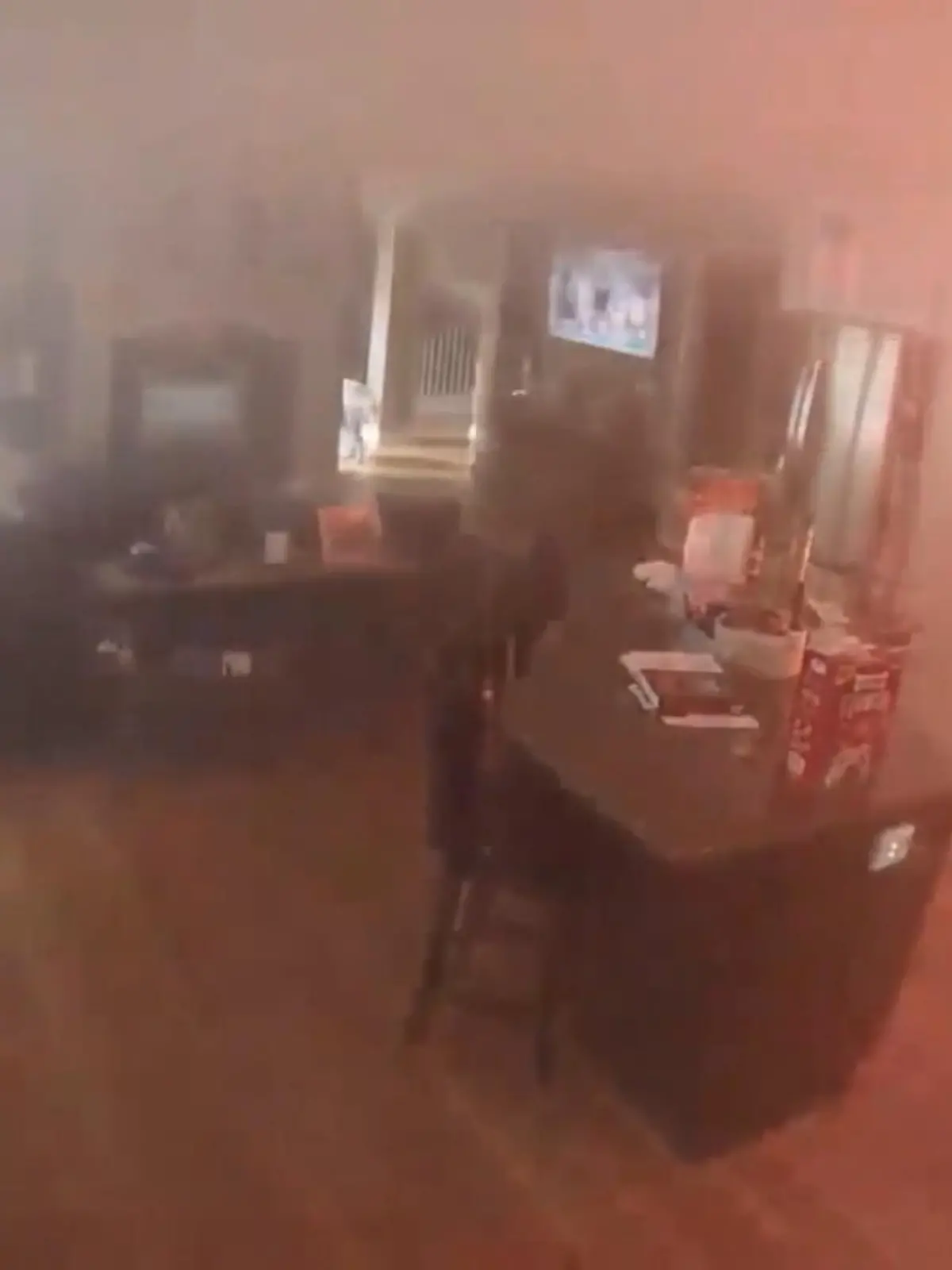 Eine Heimkamera hielt den Moment fest, in dem ein Hund beim Suchen von Fressen den Küchenherd anschaltete und schließlich ein Feuer in dem Haus auslöste.