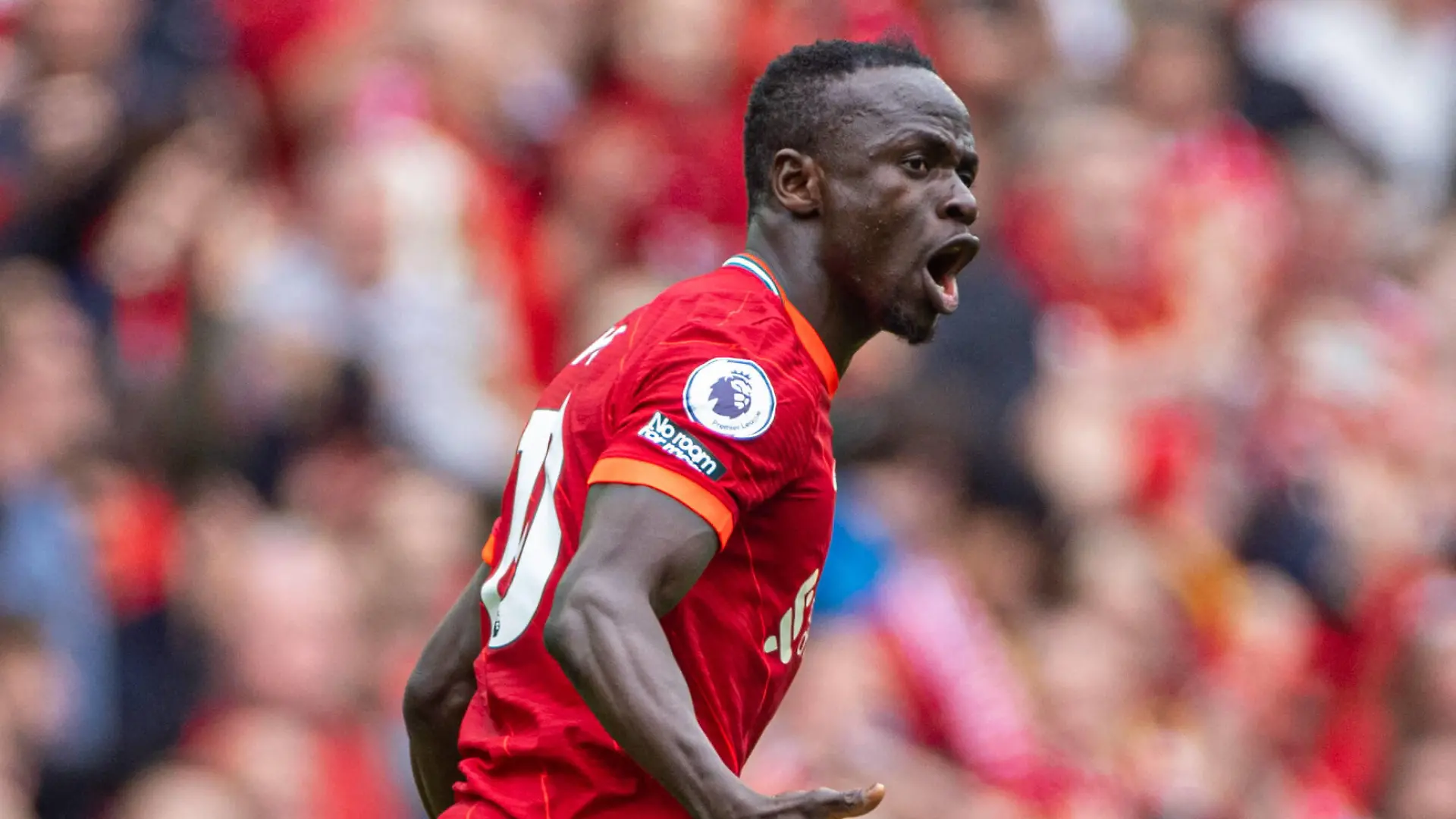 220523 -- LIVERPOOL, May 23, 2022 -- Liverpool s Sadio Mane celebrates after scoring the first equalising goal during the English Premier League match between Liverpool and Wolverhampton Wanderers in Liverpool, Britain, on May 22, 2022. FOR EDITORIAL USE ONLY. NOT FOR SALE FOR MARKETING OR ADVERTISING CAMPAIGNS. NO USE WITH UNAUTHORIZED AUDIO, VIDEO, DATA, FIXTURE LISTS, CLUB/LEAGUE LOGOS OR LIVE SERVICES. ONLINE IN-MATCH USE LIMITED TO 45 IMAGES, NO VIDEO EMULATION. NO USE IN BETTING, GAMES OR SINGLE CLUB/LEAGUE/PLAYER PUBLICATIONS. SPBRITAIN-LIVERPOOL-FOOTBALL-PREMIER LEAGUE-LIVERPOOL VS WOLVERHAMPTON WANDERERS Xinhua PUBLICATIONxNOTxINxCHN