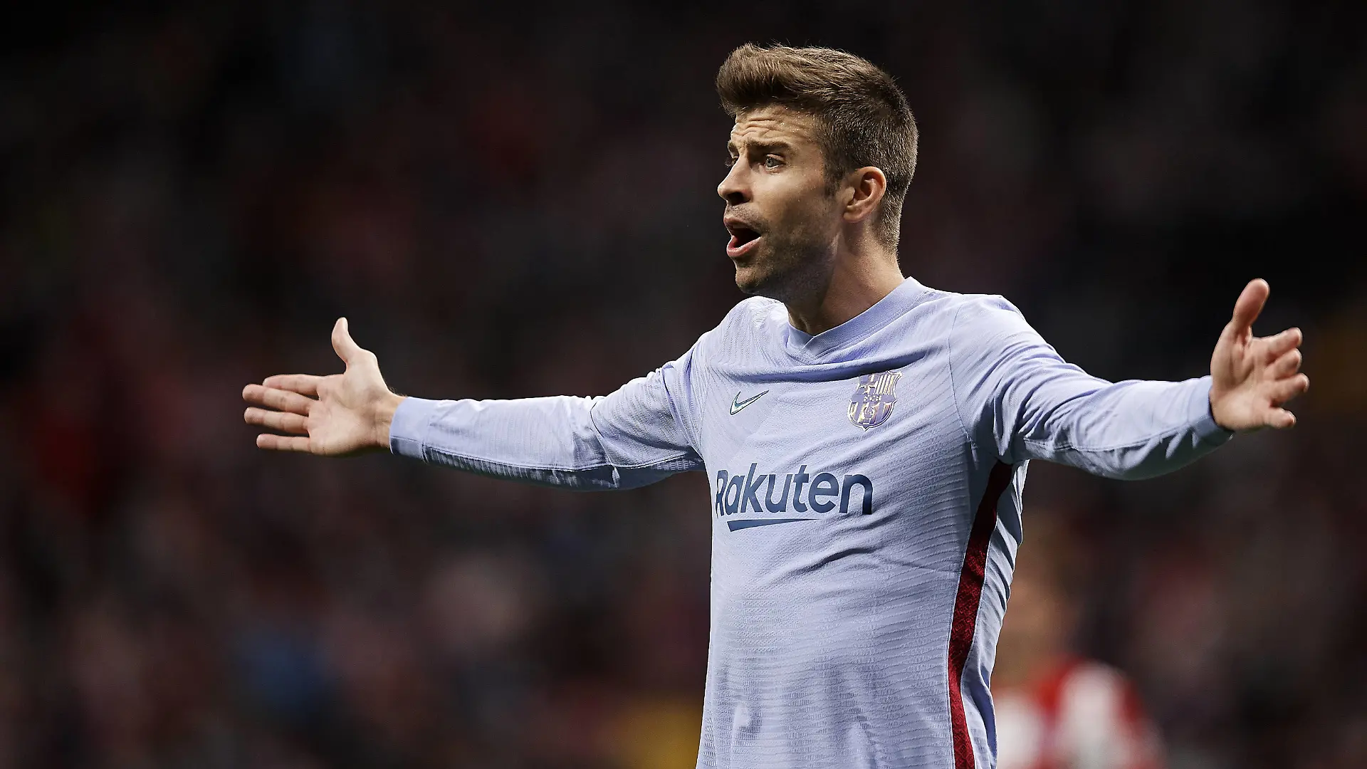 Club Atletico de Madrid v FC Barcelona, Barca - La Liga Santander Gerard Pique of Barcelona reacts during the La Liga Santander match between Club Atletico de Madrid and FC Barcelona at Estadio Wanda Metropolitano on October 2, 2021 in Madrid, Spain. Madrid Spain breton-clubatle211002_npi1V PUBLICATIONxNOTxINxFRA Copyright: xJosexBretonx