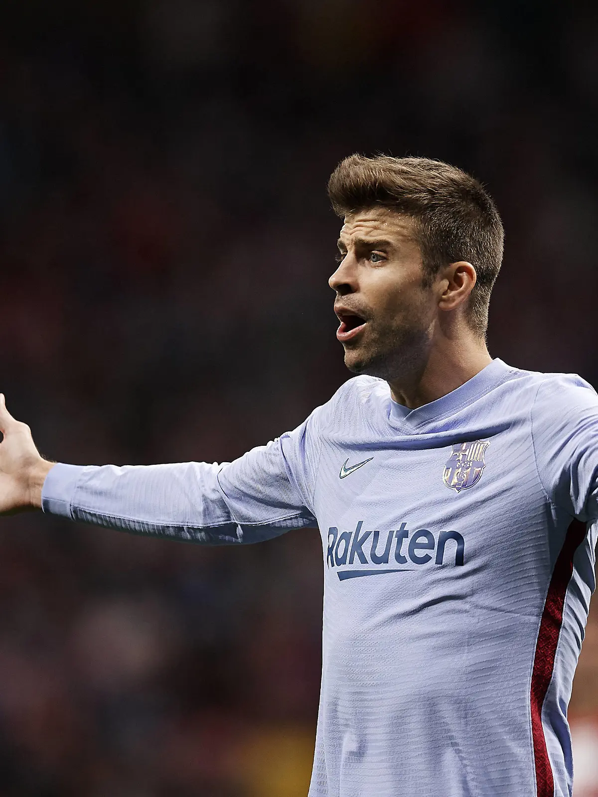 Club Atletico de Madrid v FC Barcelona, Barca - La Liga Santander Gerard Pique of Barcelona reacts during the La Liga Santander match between Club Atletico de Madrid and FC Barcelona at Estadio Wanda Metropolitano on October 2, 2021 in Madrid, Spain. Madrid Spain breton-clubatle211002_npi1V PUBLICATIONxNOTxINxFRA Copyright: xJosexBretonx 