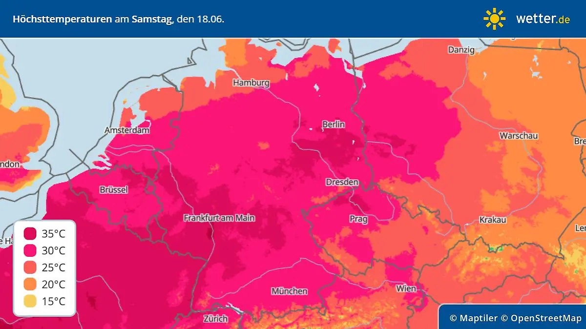 Hochsommerliche Temperaturen begleiten uns ins Wochenende.