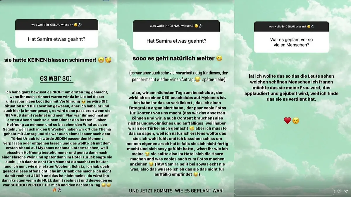 Serkan Yavuz verrät auf Instagram Details zu seinem Antrag.