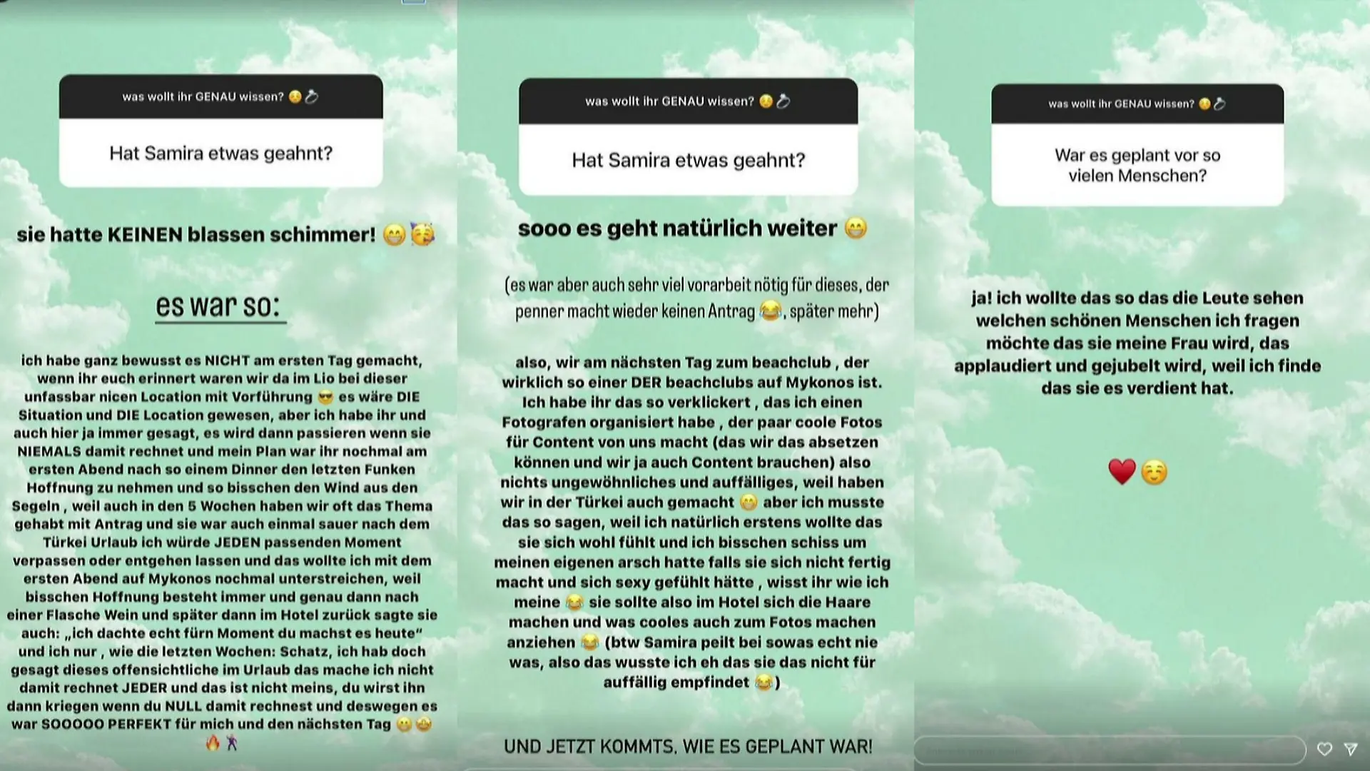 Serkan Yavuz verrät auf Instagram Details zu seinem Antrag.
