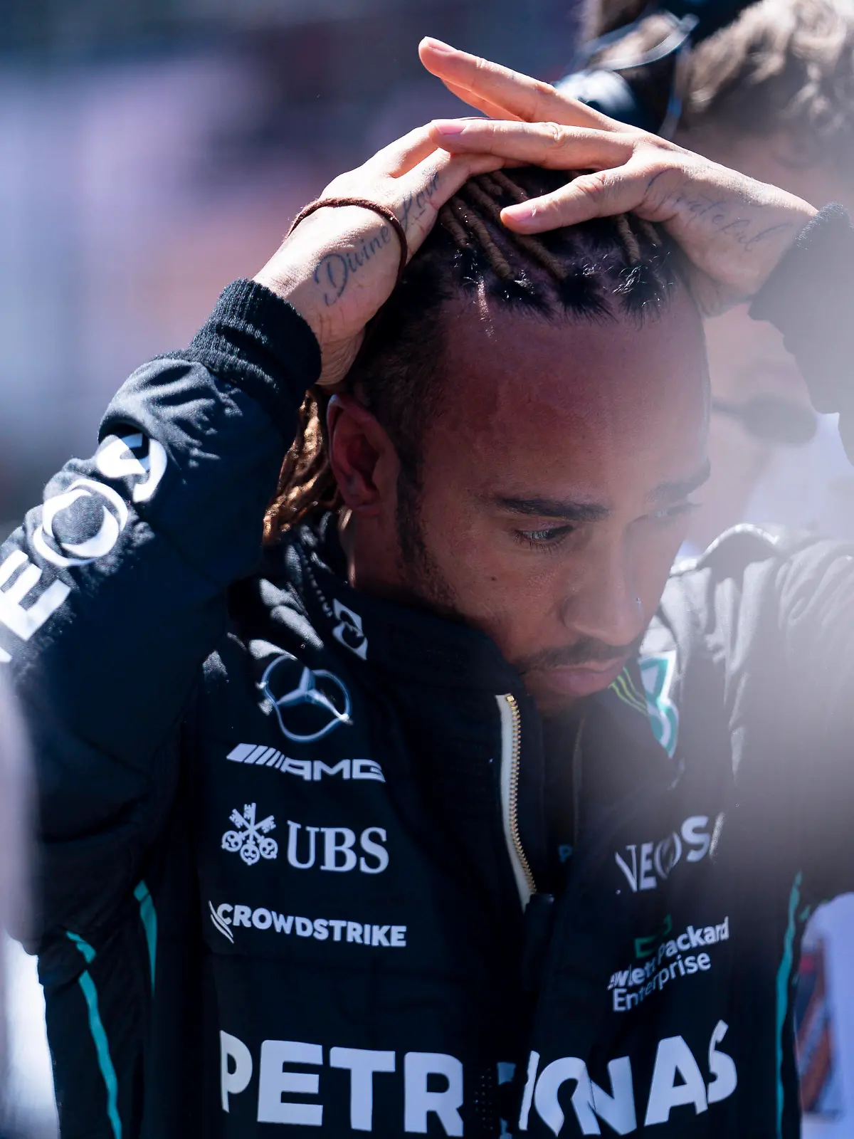 June 12, 2022, Baku, Azerbaijan: LEWIS HAMILTON of Great Britain and Mercedes-AMG F1 Team on the starting grid before the 2022 FIA Formula 1 Azerbaijan Grand Prix at Baku City Circuit in Baku, Azerbaijan. Baku Azerbaijan - ZUMAg147 20220612_zap_g147_097 Copyright: xJamesxGasperottix 
