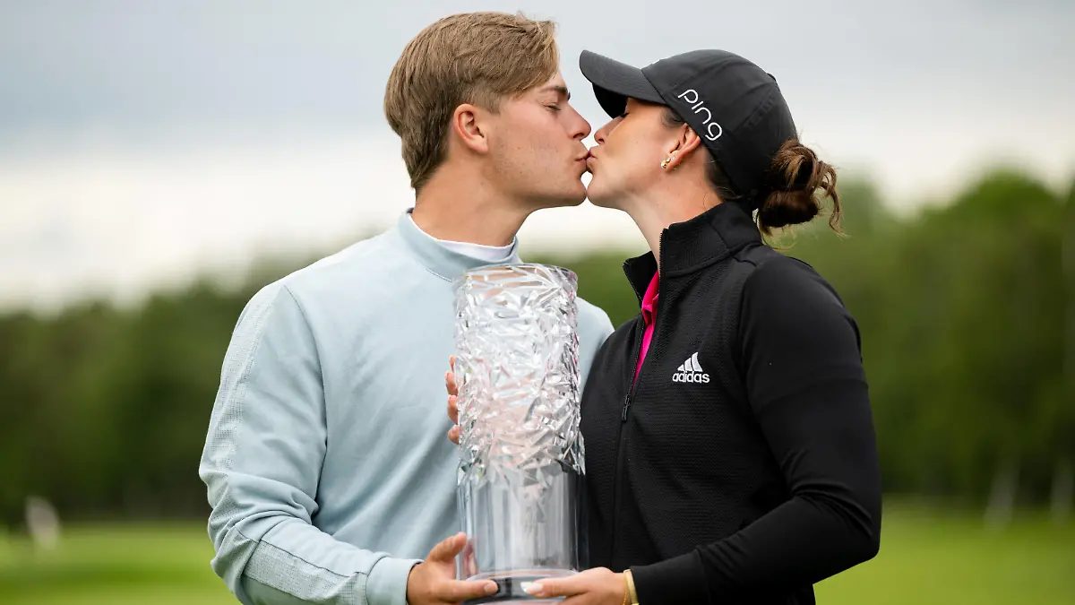 220612 Linn Grant of Sweden celebrates after the fourth round of the Scandinavian Mixed golf tournament on June 12, 2022 in Halmstad. Photo: Mathias Bergeld / BILDBYRAN / kod MB / MB0396 golf scandinavian mixed bbeng day4 jubel *** 220612 Linn Grant of Sweden celebrates after the fourth round of the Scandinavian Mixed golf tournament on June 12, 2022 in Halmstad Photo Mathias Bergeld BILDBYRAN kod MB MB0396 golf scandinavian mixed bbeng day4 jubel, PUBLICATIONxNOTxINxSWExNORxAUT Copyright: MATHIASxBERGELD BB220612MB036