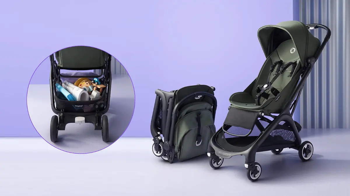 Kinderwagen aus verschiedenen Winkeln.