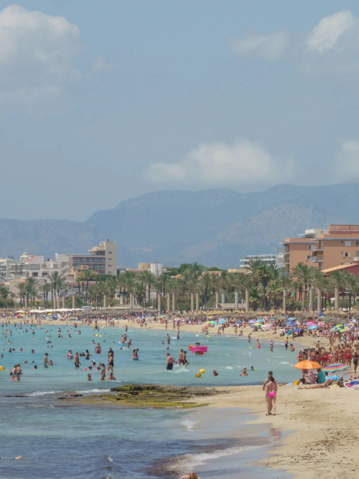 Strandszene an der Playa de Palma und Bucht von Palma im Sommer 2023 - Standabschnit SArenalStrandszene an der Playa de Palma und Bucht von Palma im Sommer 2023 - Standabschnit SArenal, Palma Mallorca Spanien Playa de Palma *** Beach scene at the Playa de Palma and Bay of Palma in summer 2023 Stand section SArenal Beach scene at the Playa de Palma and Bay of Palma in summer 2023 Stand section SArenal, Palma Mallorca Spain Playa de Palma
