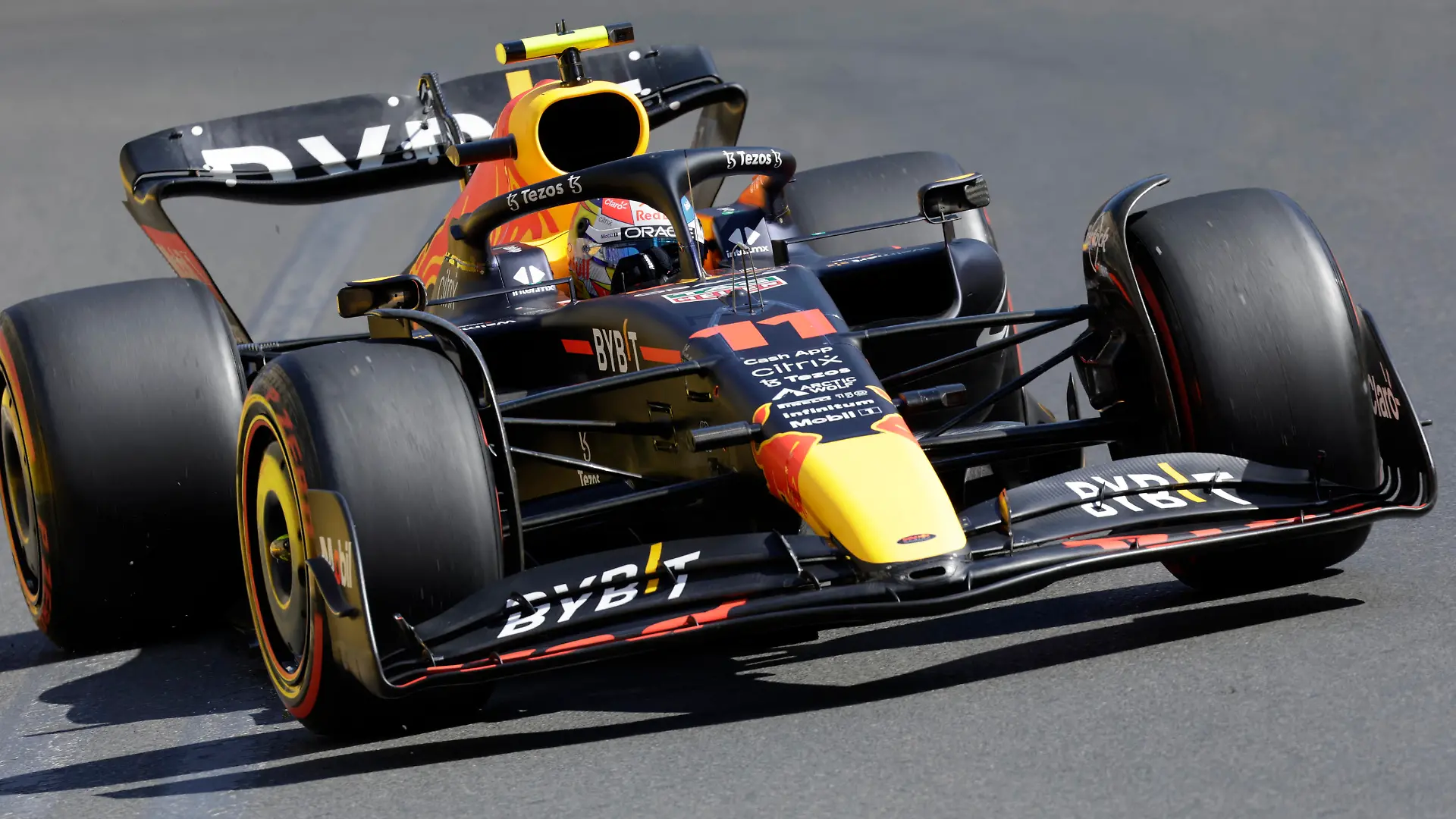 Formula One F1 - Azerbaijan Grand Prix - Baku City Circuit, Baku, Azerbaijan - June 11, 2022 Red Bull's Sergio Perez during practice REUTERS/Leonhard Foeger