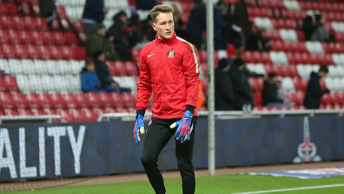 Sunderland Goalkeeper Ron-Thorben Hoffmann warms up following an injury lay off during the Sky Bet League 1 match between Sunderland and Burton Albion at the Stadium Of Light, Sunderland on Tuesday 22nd February 2022. (Photo by Michael Driver/MI News/NurPhoto)