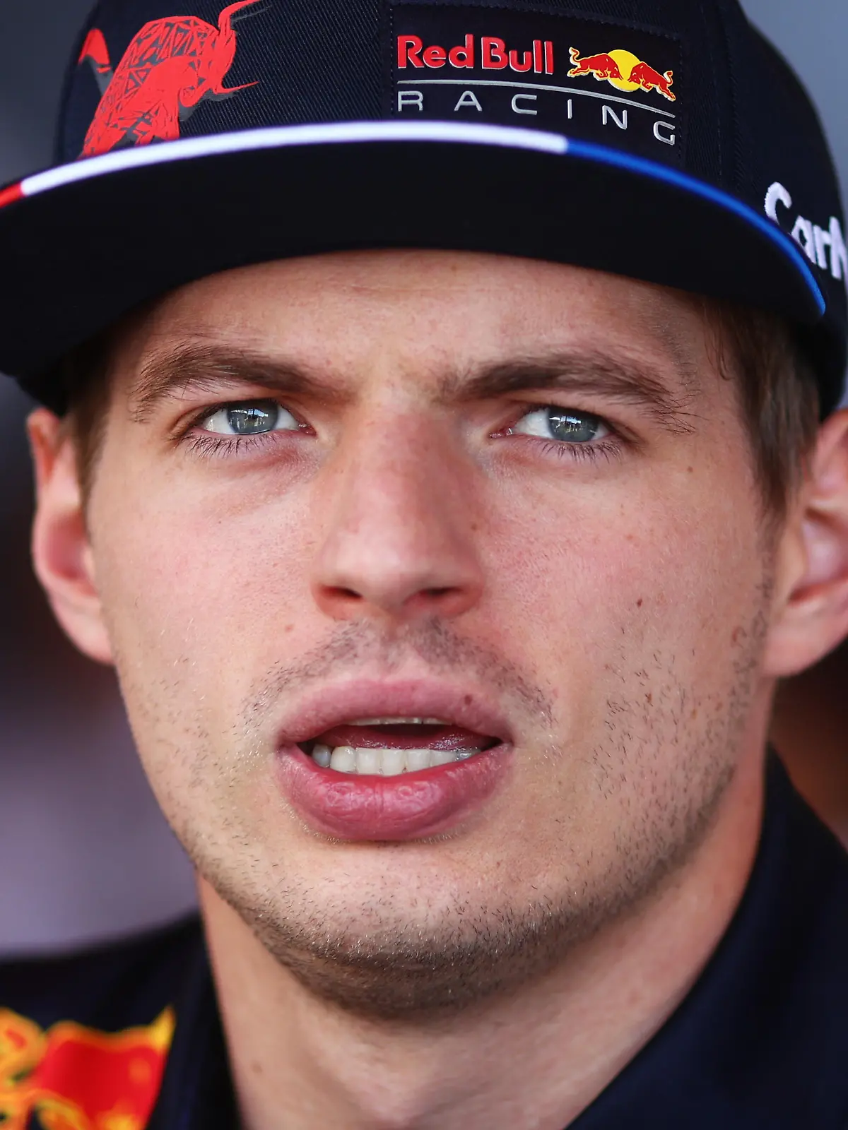BAKU, AZERBAIJAN - JUNE 10: Max Verstappen of the Netherlands and Oracle Red Bull Racing talks to the media in the Paddock prior to practice ahead of the F1 Grand Prix of Azerbaijan at Baku City Circuit on June 10, 2022 in Baku, Azerbaijan. (Photo by Clive Rose/Getty Images)