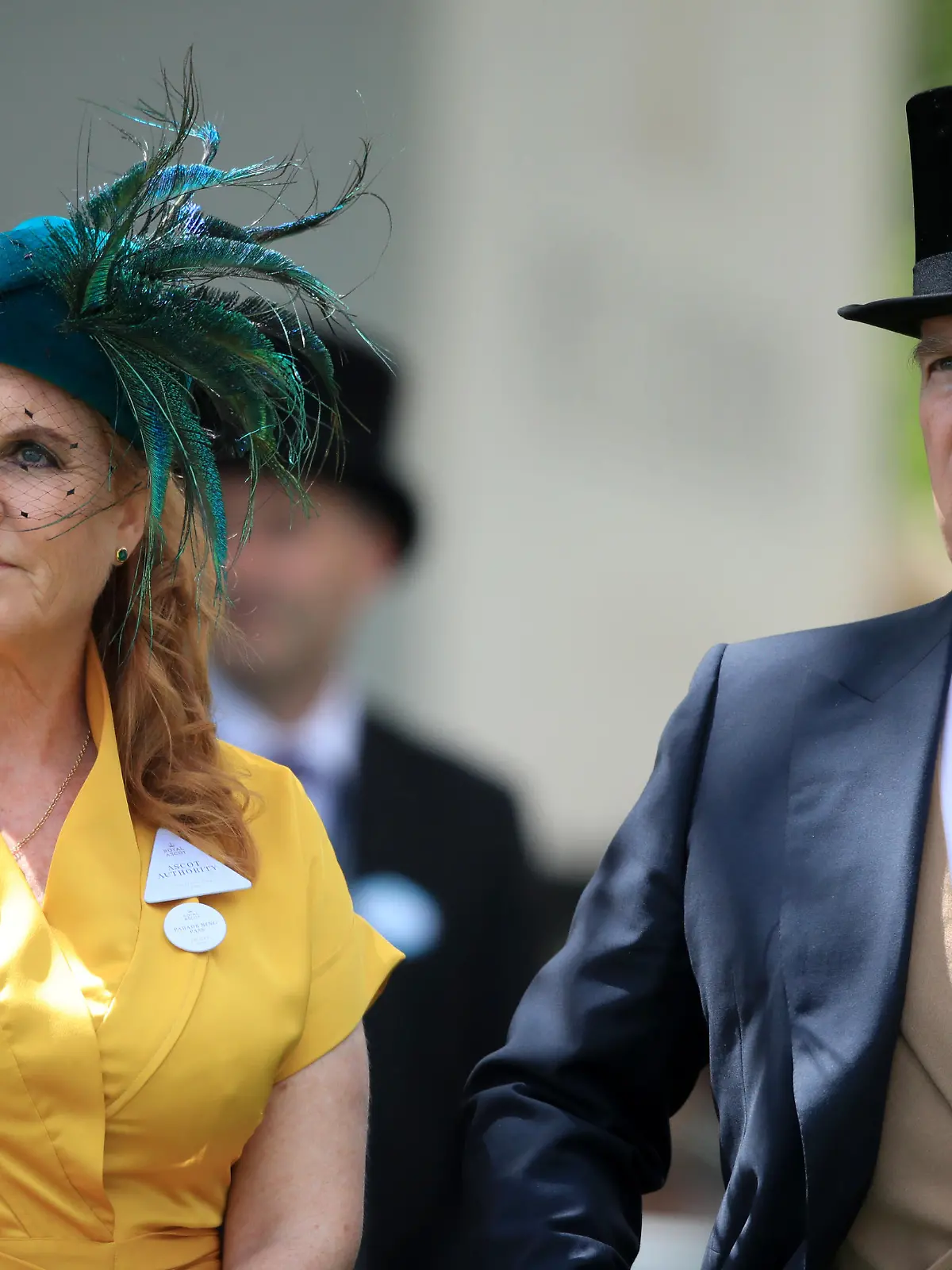 Royal Ascot - Day Four - Ascot Racecourse. Sarah, Duchess of York and The Duke of York arriving during day four of Royal Ascot at Ascot Racecourse. Picture date: Friday June 21, 2019. See PA story RACING Ascot. Photo credit should read: Adam Davy/PA Wire. RESTRICTIONS: Use subject to restrictions. Editorial use only, no commercial or promotional use. No private sales. URN:43661850