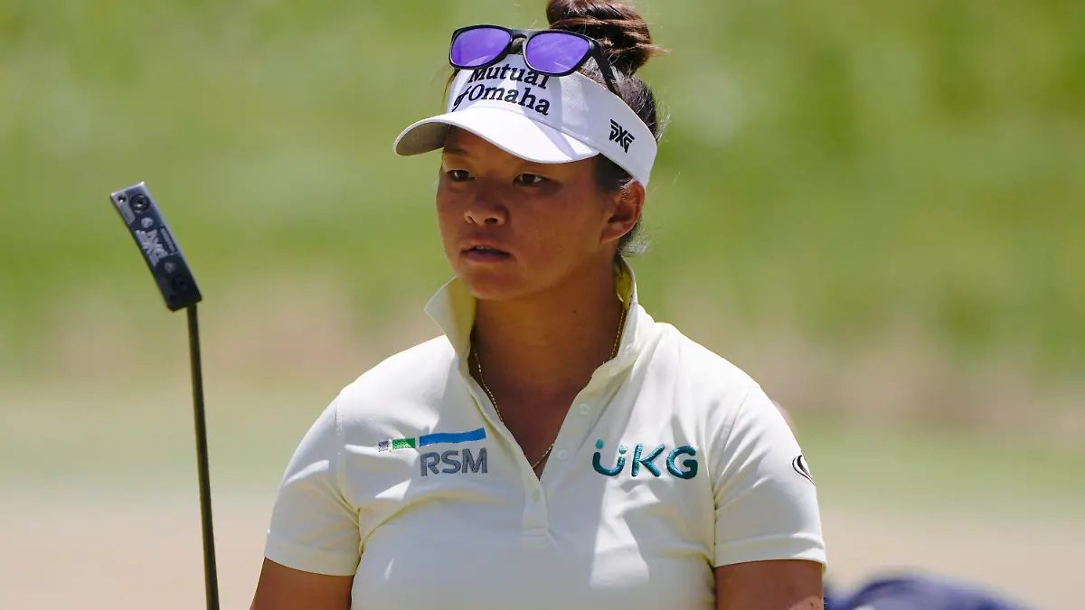 Danielle Kang misses a putt on the fifth green during the final round of the U.S. Women's Open golf tournament at the Pine Needles Lodge & Golf Club in Southern Pines, N.C., on Sunday, June 5, 2022. (AP Photo/Chris Carlson)