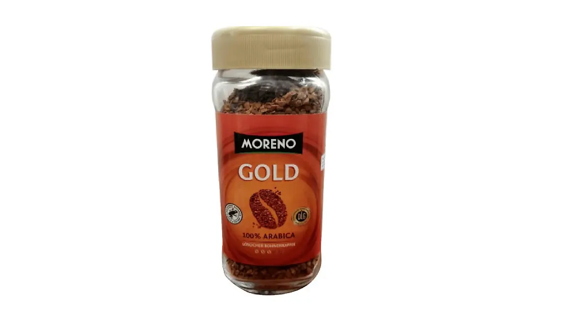 Produktabbildung des löslichen Kaffees von "Moreno Gold 100g"