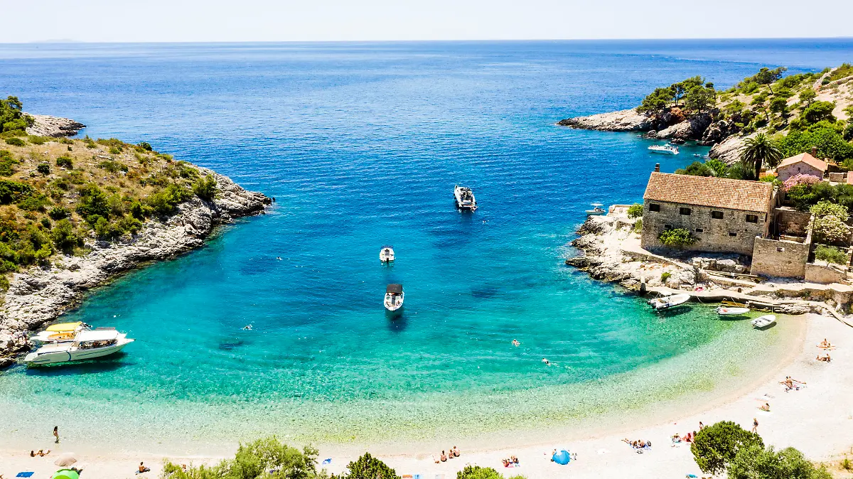 Aerial view of a Sandy Beach in Croatia